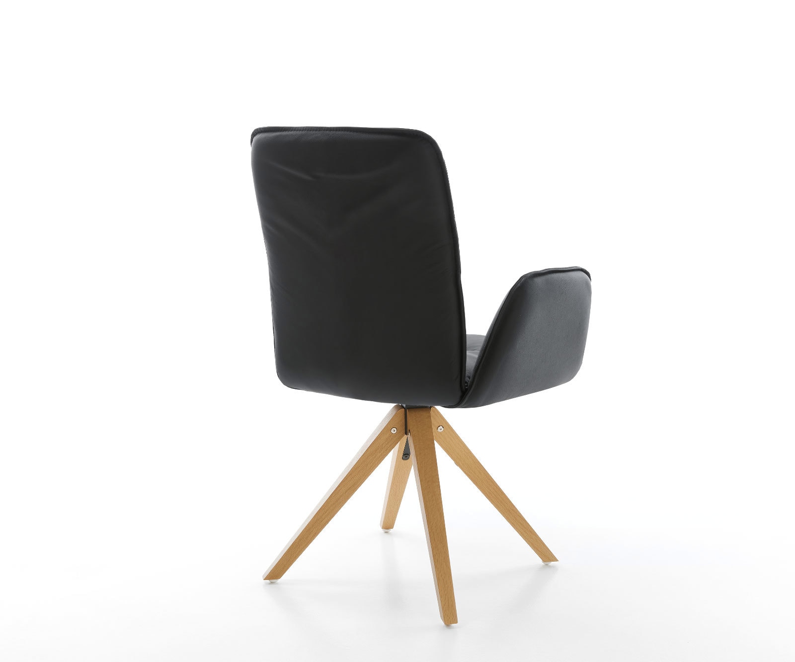 Esszimmerstuhl Vinja-Flex Echt-Leder Schwarz Holzgestell kantig Natur 4 Esszimmerstuhl Vinja-Flex Echt-Leder Schwarz Holzgestell kantig Natur 4