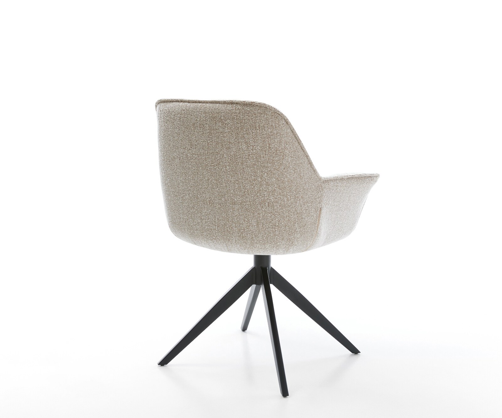 Drehstuhl Keila-Flex mit Armlehnen Webstoff Soft Beige Kreuzgestell breit Schwarz 360° drehbar Wippfunktion 4