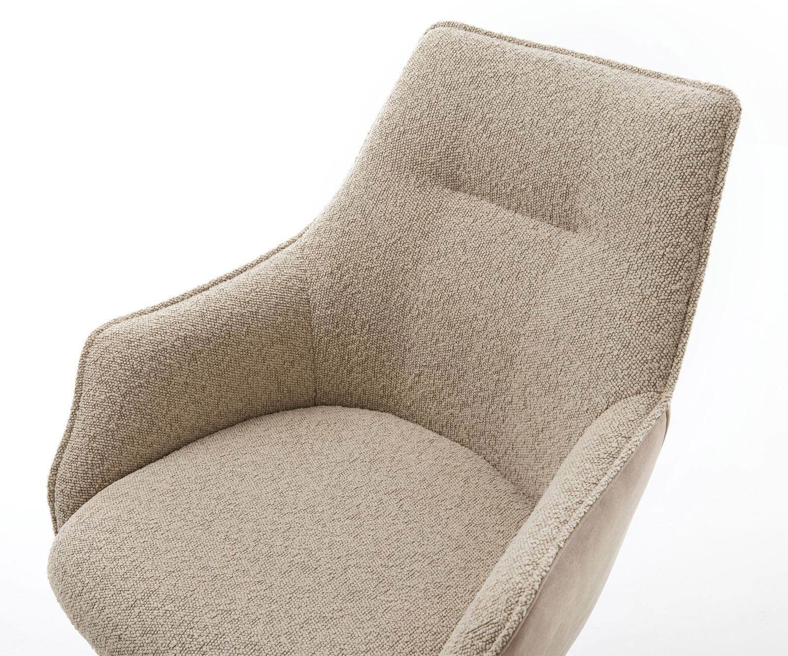 Drehstuhl Alja-Flex mit Armlehnen Materialmix Schlamm Kreuzgestell breit Effektfinish Titan 360° drehbar Taschenfederkern 3