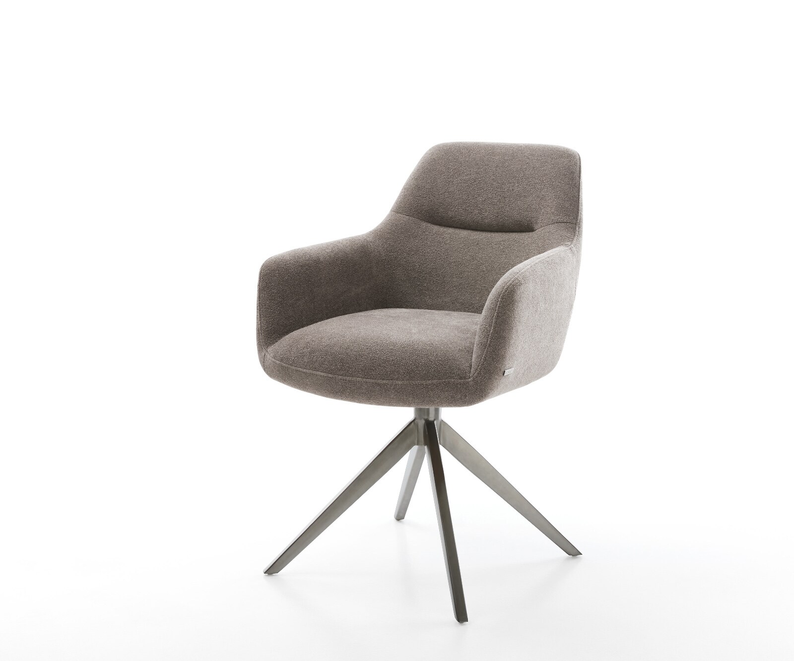 Drehstuhl Pejo-Flex Strukturstoff Soft Taupe Kreuzgestell breit Graphit 360° drehbar Wippfunktion Taschenfederkern
