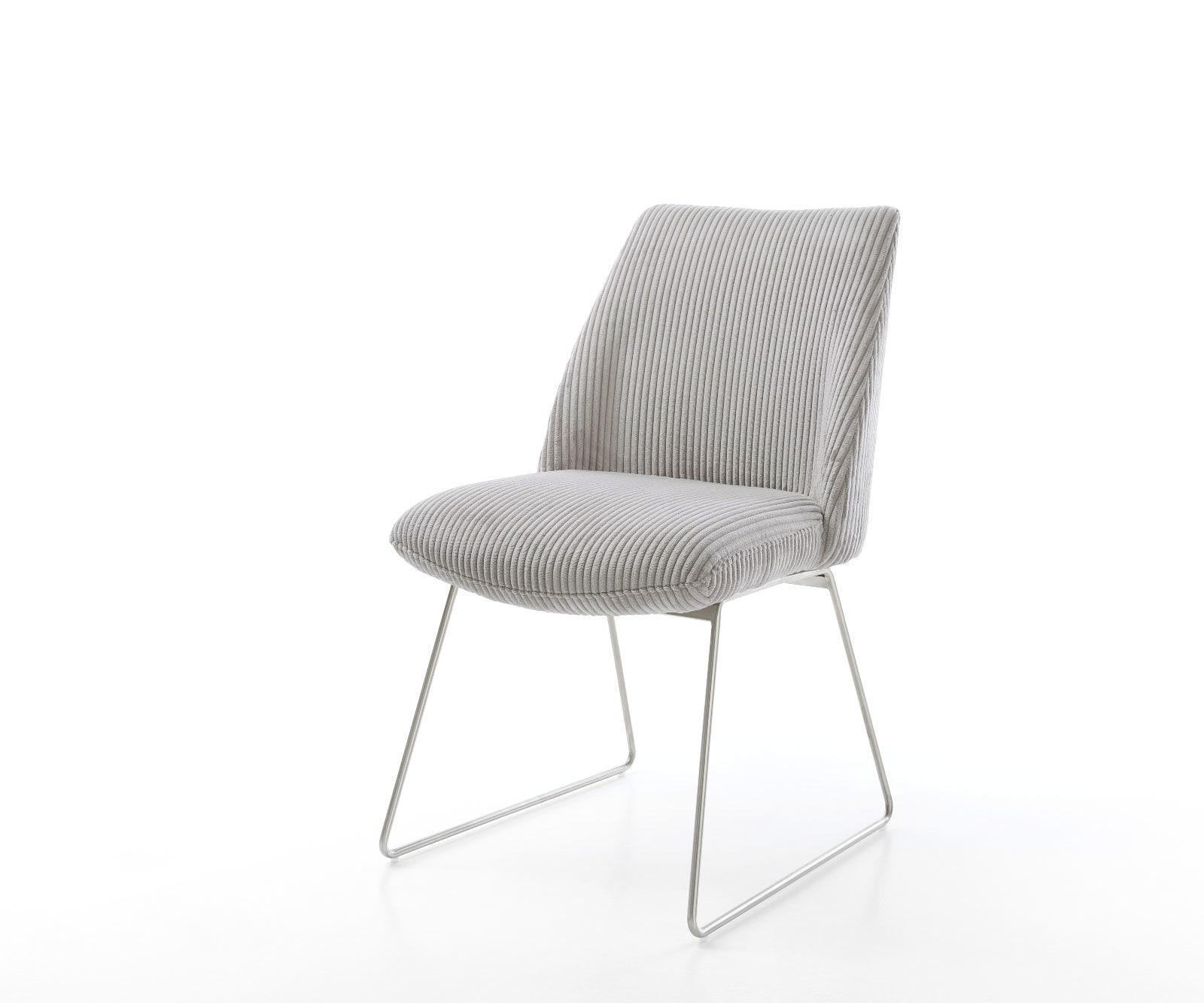 Esszimmerstuhl Elso-Flex Cord Silbergrau Kufengestell Edelstahl Taschenfederkern Esszimmerstuhl Elso-Flex Cord Silbergrau Kufengestell Edelstahl Taschenfederkern