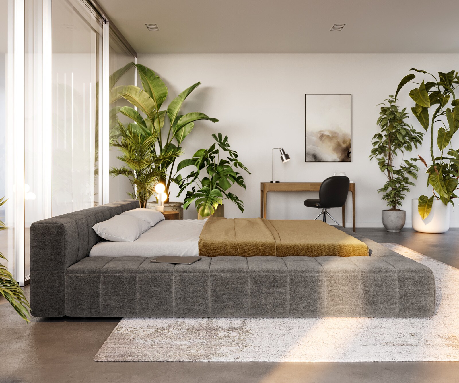 Polsterbettgestell Espazio 180x200 cm Bouclé Soft Schlamm 4