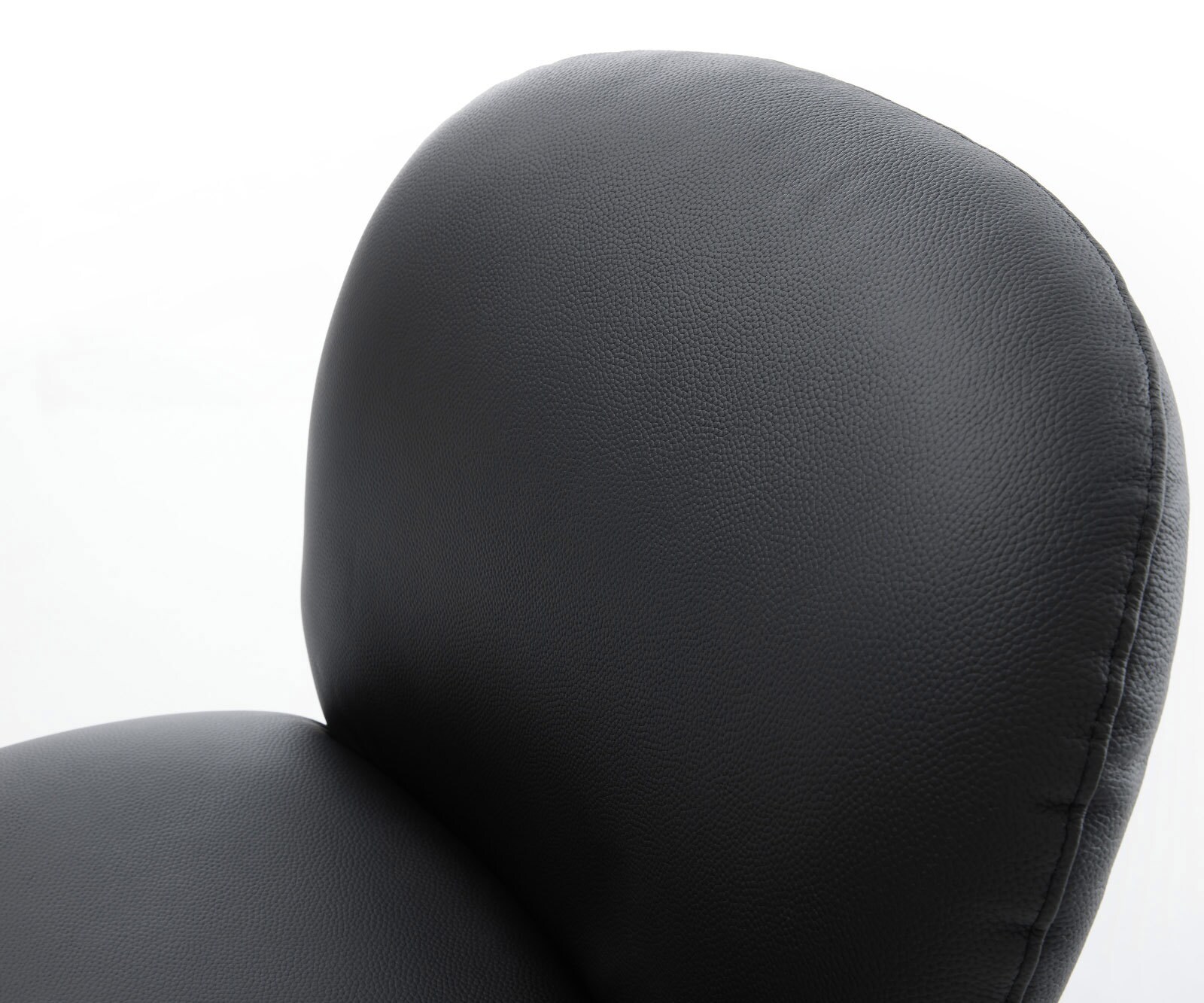 Drehstuhl Nube-Flex Echt-Leder Schwarz Fußkreuz Effektfinish Titan 360° drehbar Taschenfederkern 4