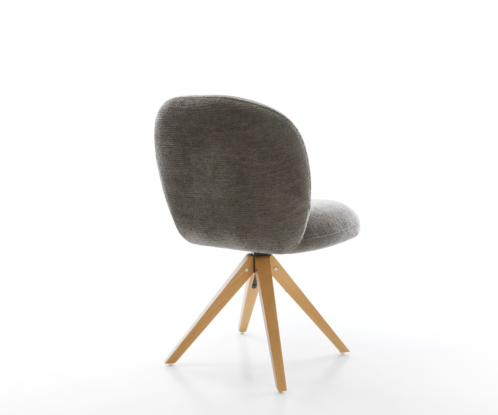 Drehstuhl Nube-Flex Bouclé Soft Schlamm Holzgestell kantig Natur 360° drehbar Taschenfederkern 4