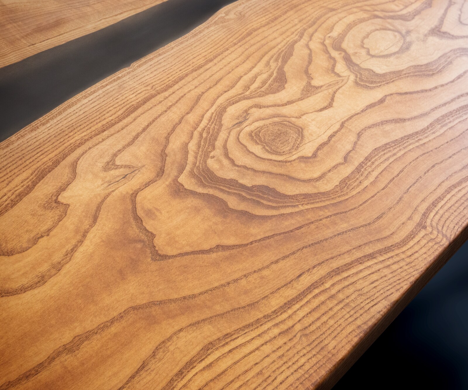 Tischplatte Esche Natur 200 cm Epoxid milchig Transparent Unikat Nr. 32343 5