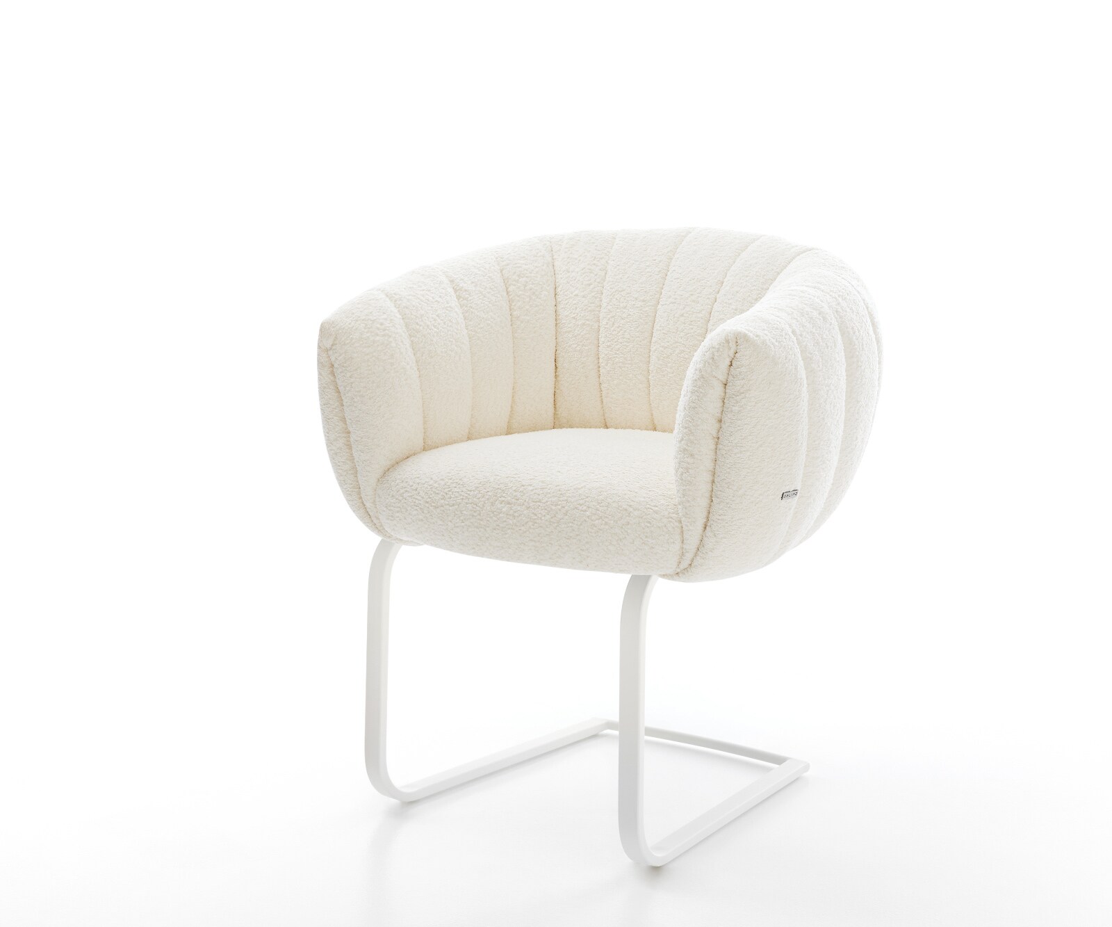 Freischwinger Jada-Flex Bouclé Weiß Freischwinger flach Weiß Taschenfederkern