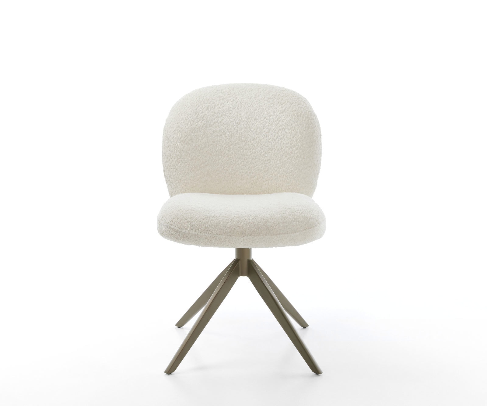 Drehstuhl Nube-Flex Bouclé Weiß Kreuzgestell breit Effektfinish Titan 360° drehbar Wippfunktion Taschenfederkern 1