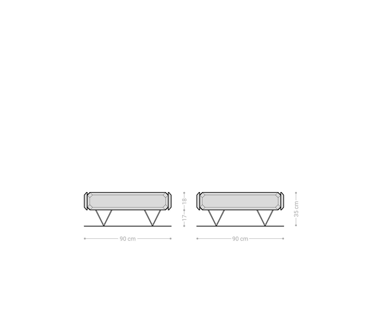 Couchtisch Kiano 90x90 cm Akazie Natur 2 Schübe V-Fuß Edelstahl 8