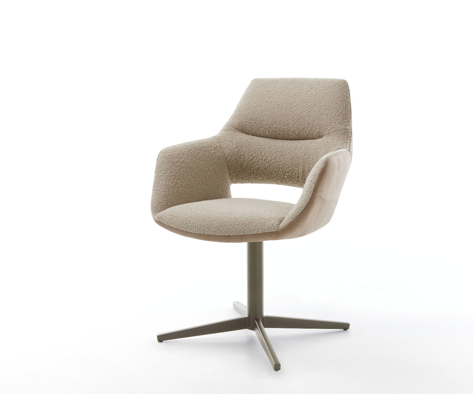 Drehstuhl Yago-Flex mit Armlehnen Materialmix Schlamm Fußkreuz Effektfinish Titan 360° drehbar Taschenfederkern Drehstuhl Yago-Flex mit Armlehnen Materialmix Schlamm Fußkreuz Effektfinish Titan 360° drehbar Taschenfederkern