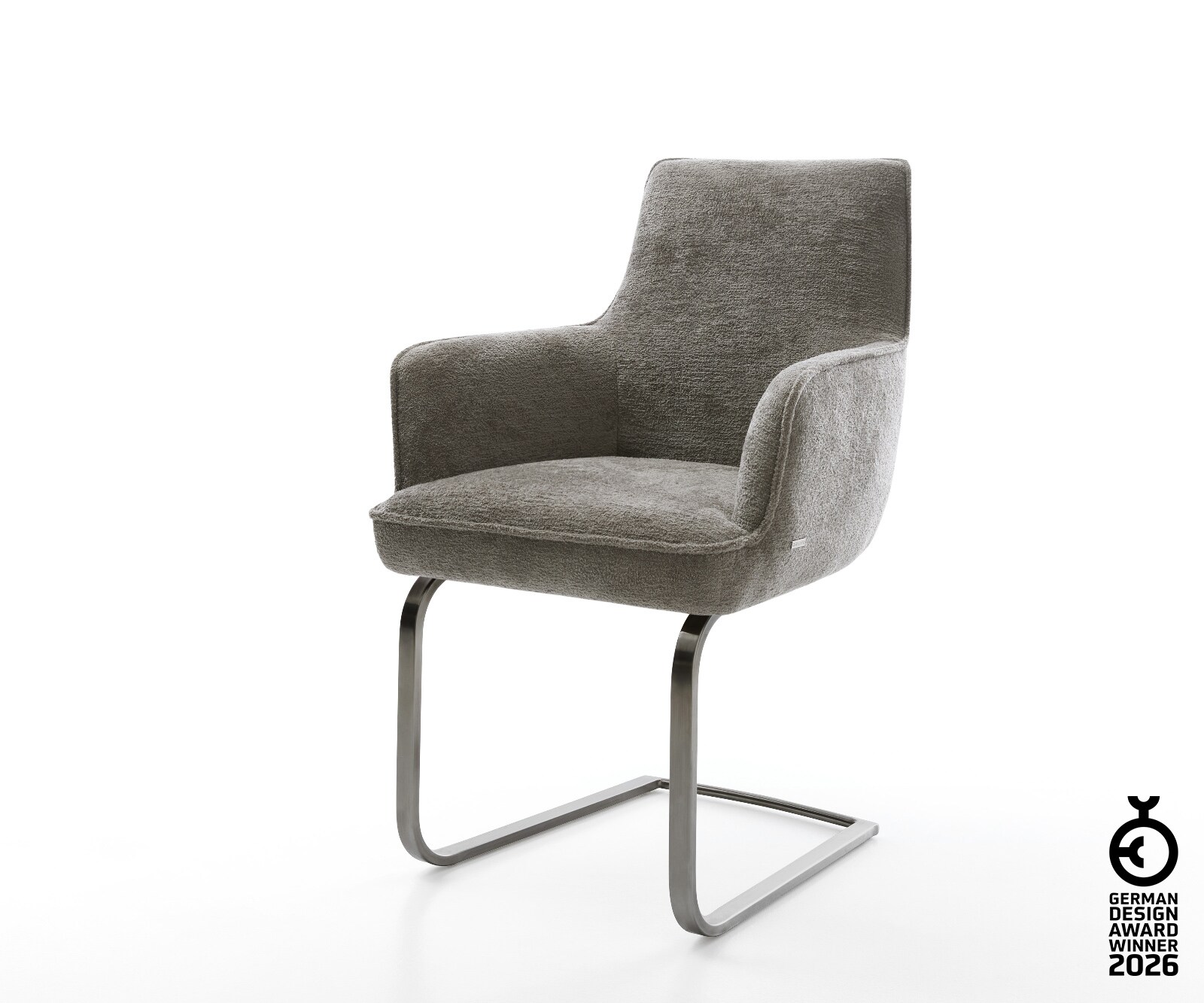 Freischwinger Heira-Flex mit Armlehnen Bouclé Soft Schlamm Freischwinger fl günstig online kaufen