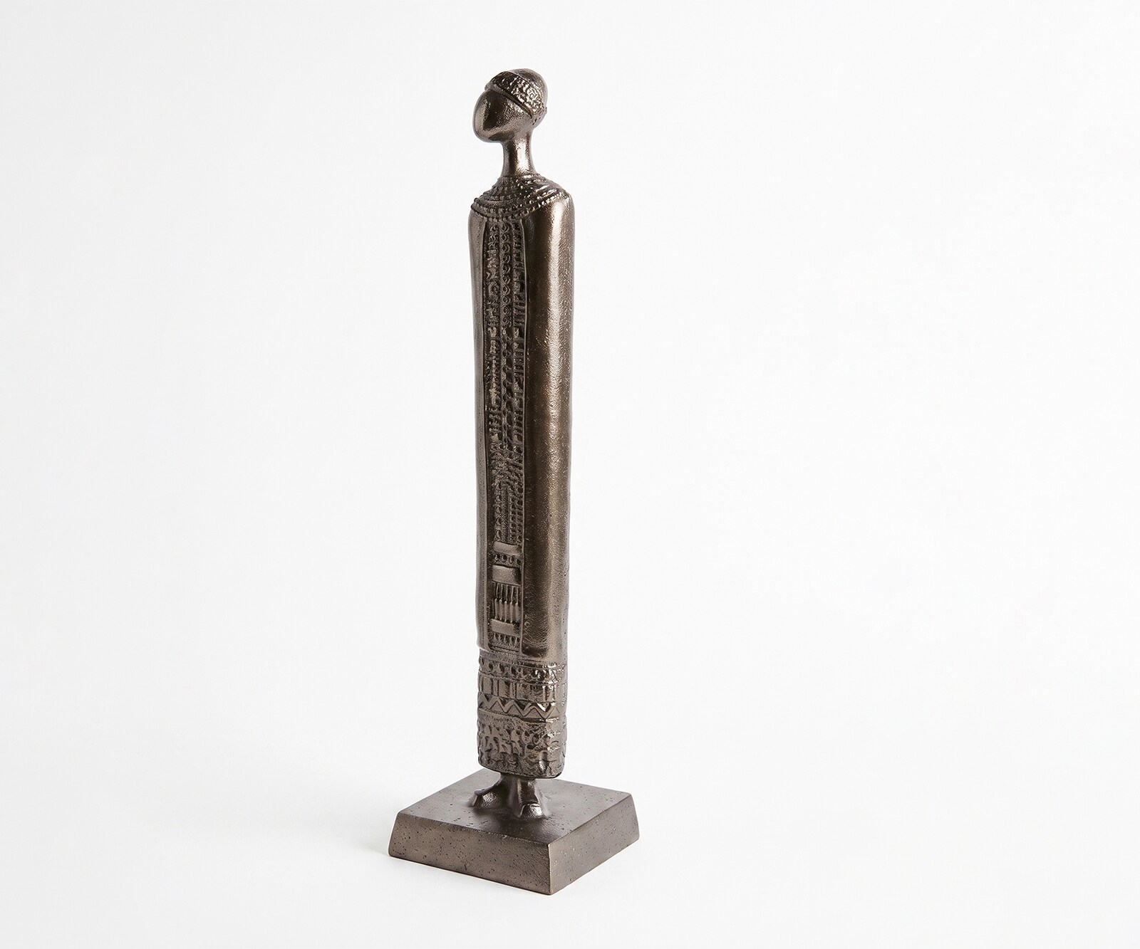 Figurine Sigaro l12 x P12 x H51 cm Aluminium Mokka Bronze Moulée