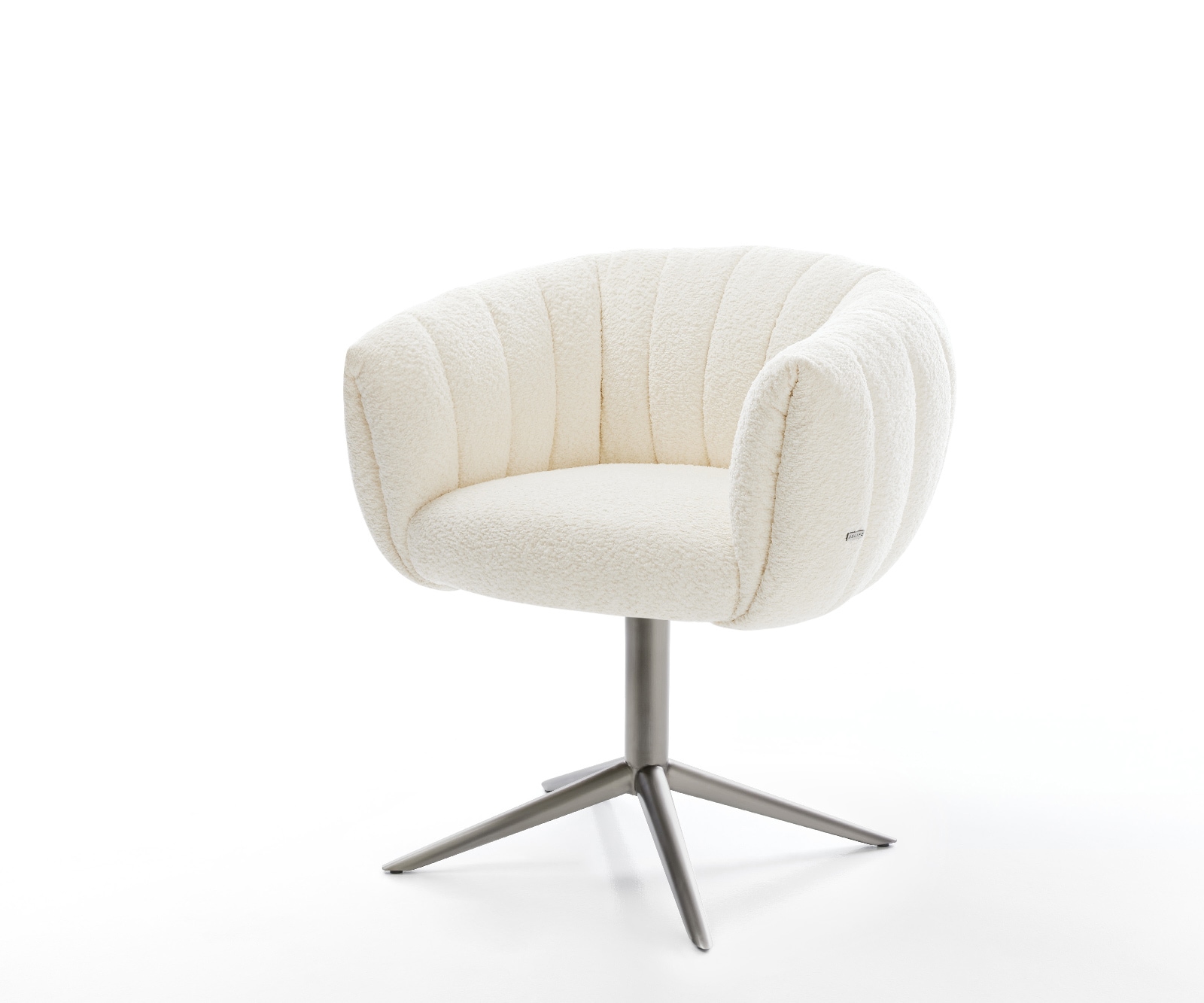 Drehstuhl Jada-Flex Bouclé Weiß Fußkreuz Graphit 360° drehbar Wippfunktion günstig online kaufen