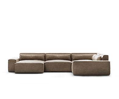 Großes Sofa in U-Form mit mehreren Sitzplätzen