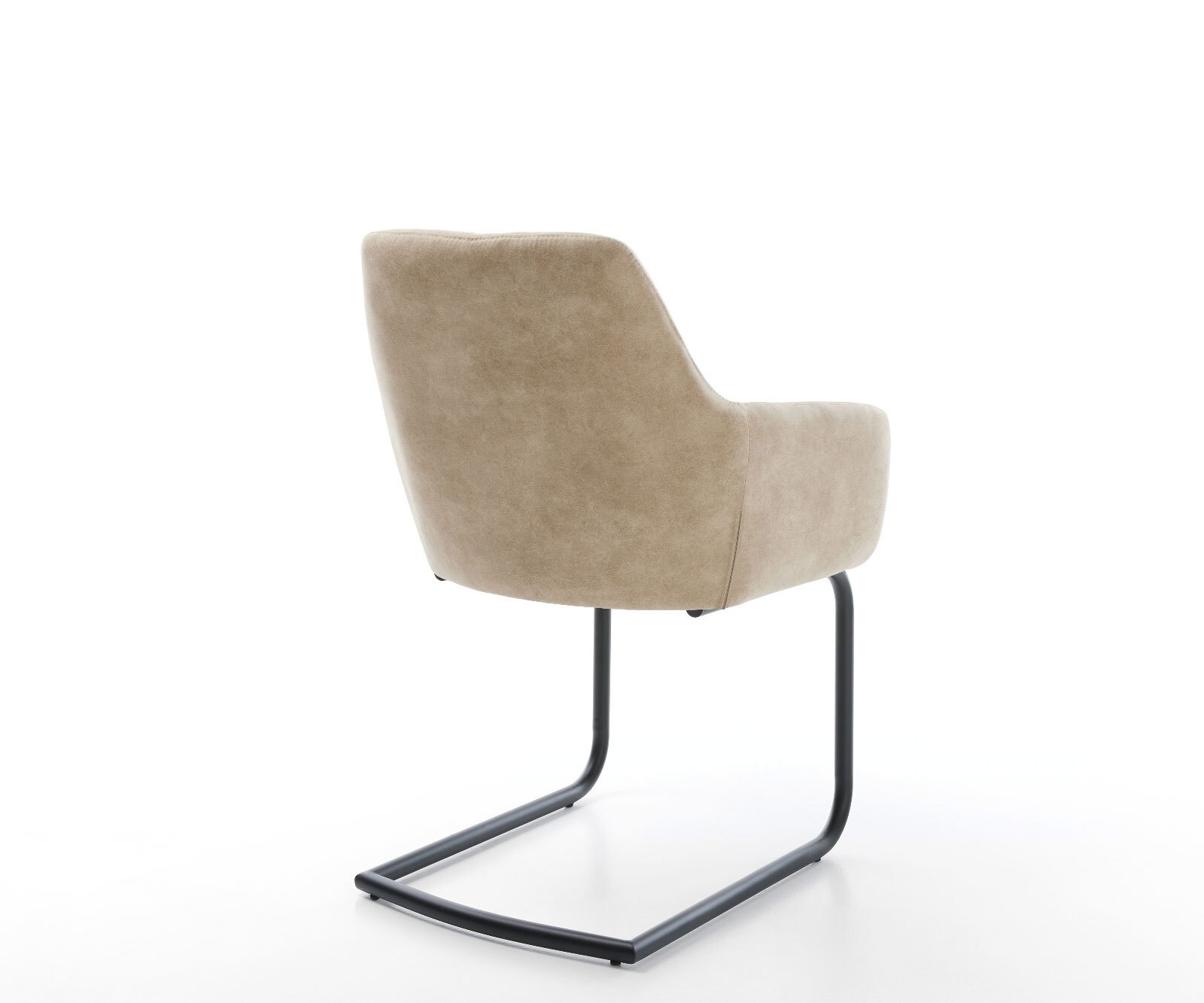 Freischwinger Pejo-Flex Mikrofaser Beige Vintage Freischwinger rund Schwarz Taschenfederkern 4 Freischwinger Pejo-Flex Mikrofaser Beige Vintage Freischwinger rund Schwarz Taschenfederkern 4