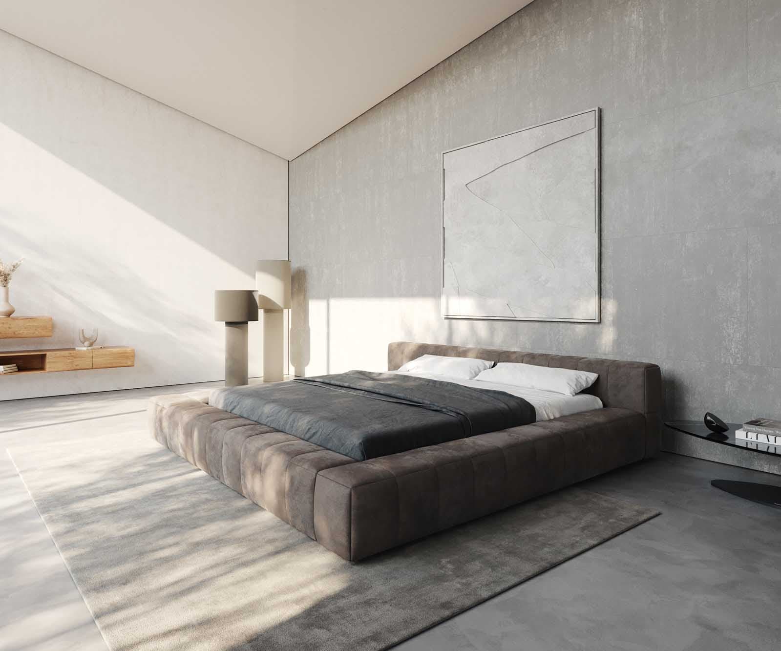 Polsterbettgestell Espazio 180x200 cm Mikrofaser Taupe Vintage mit Stauraum 2 Polsterbettgestell Espazio 180x200 cm Mikrofaser Taupe Vintage mit Stauraum 2