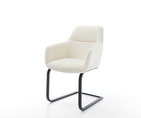 Freischwinger Pejo-Flex Bouclé Weiß Freischwinger flach Schwarz Taschenfederkern