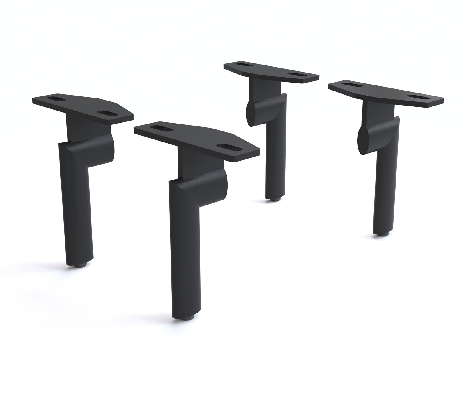 Fuß Oval 15 cm Metall Schwarz für alle Möbelarten (4er Set)
