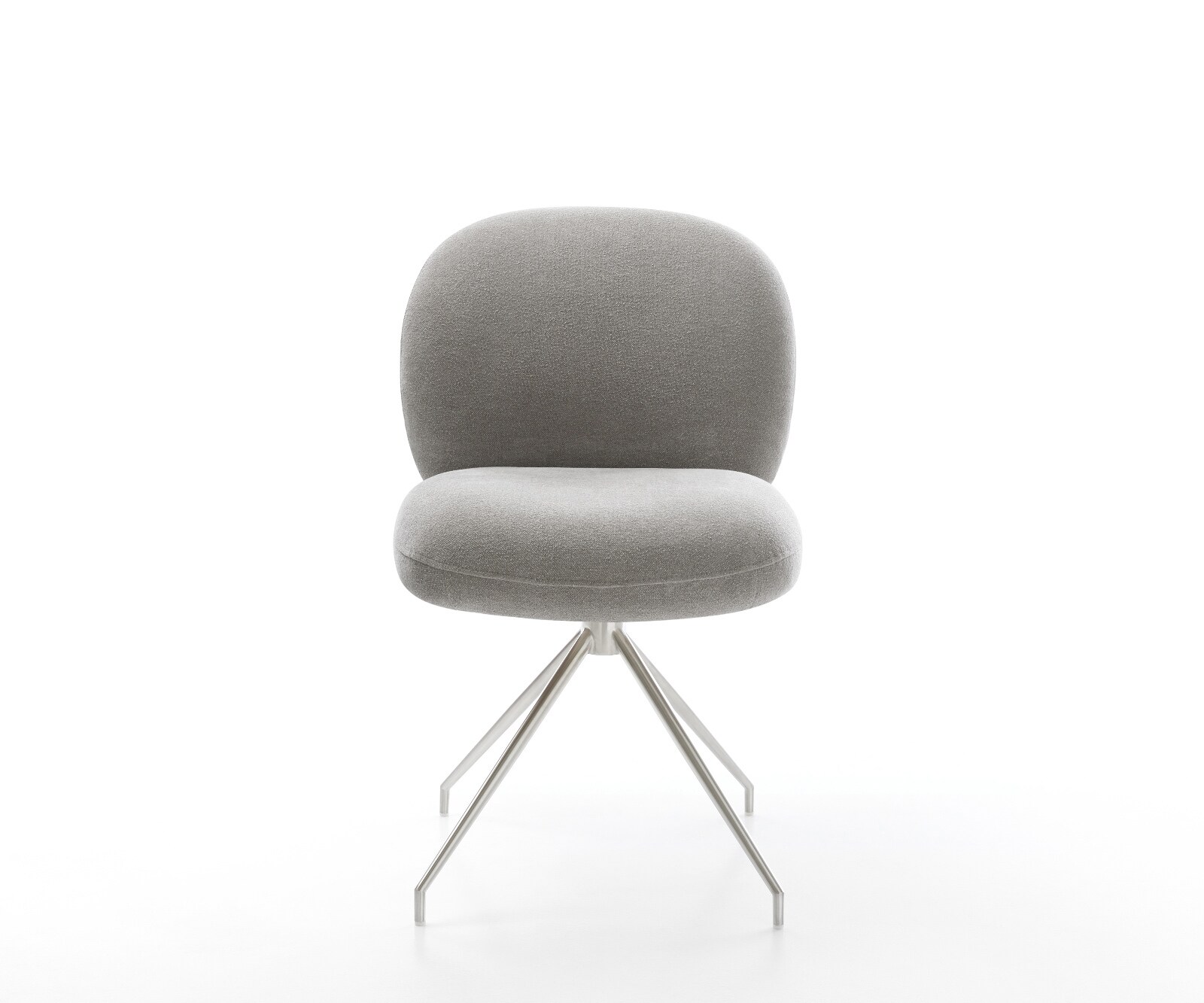 Esszimmerstuhl Nube-Flex Strukturstoff Soft Grau Kreuzgestell konisch Edelstahl Taschenfederkern 1