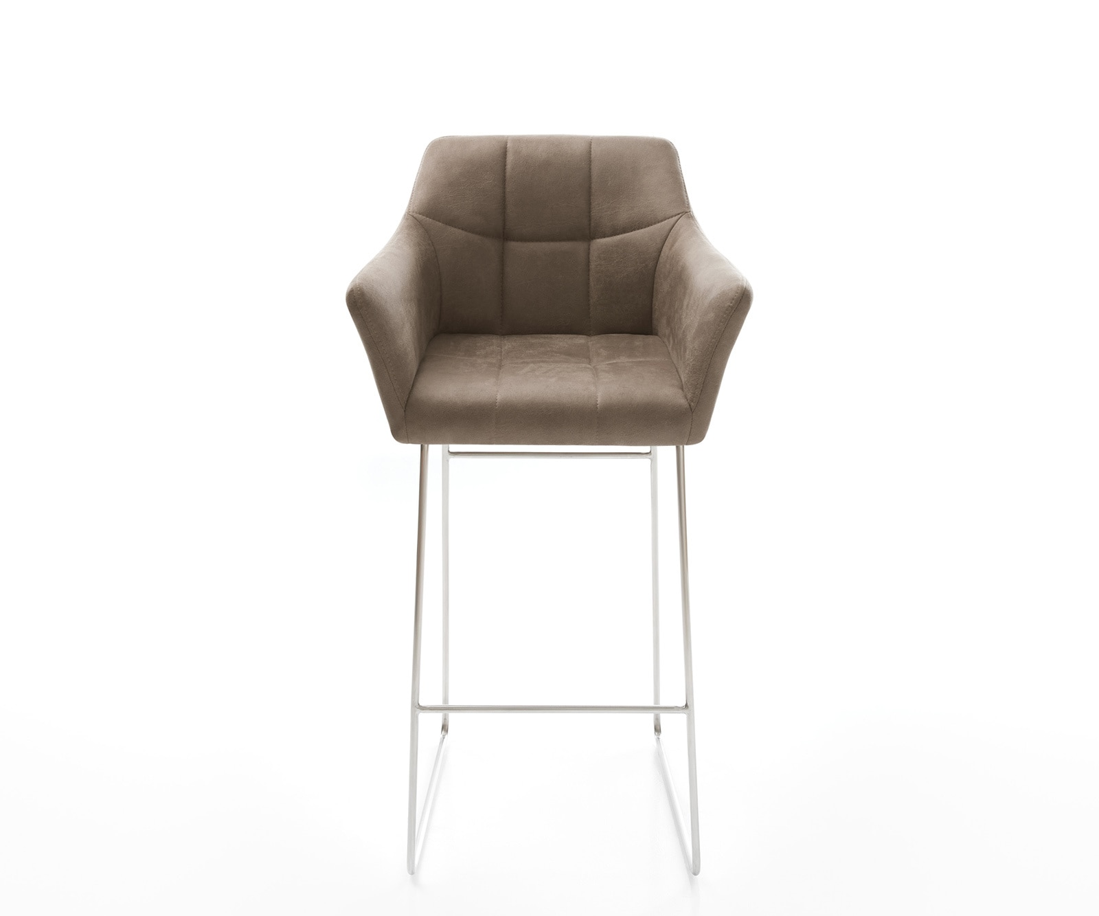 Barstuhl Yulo-Flex Vintage Taupe Kufengestell Edelstahl 2