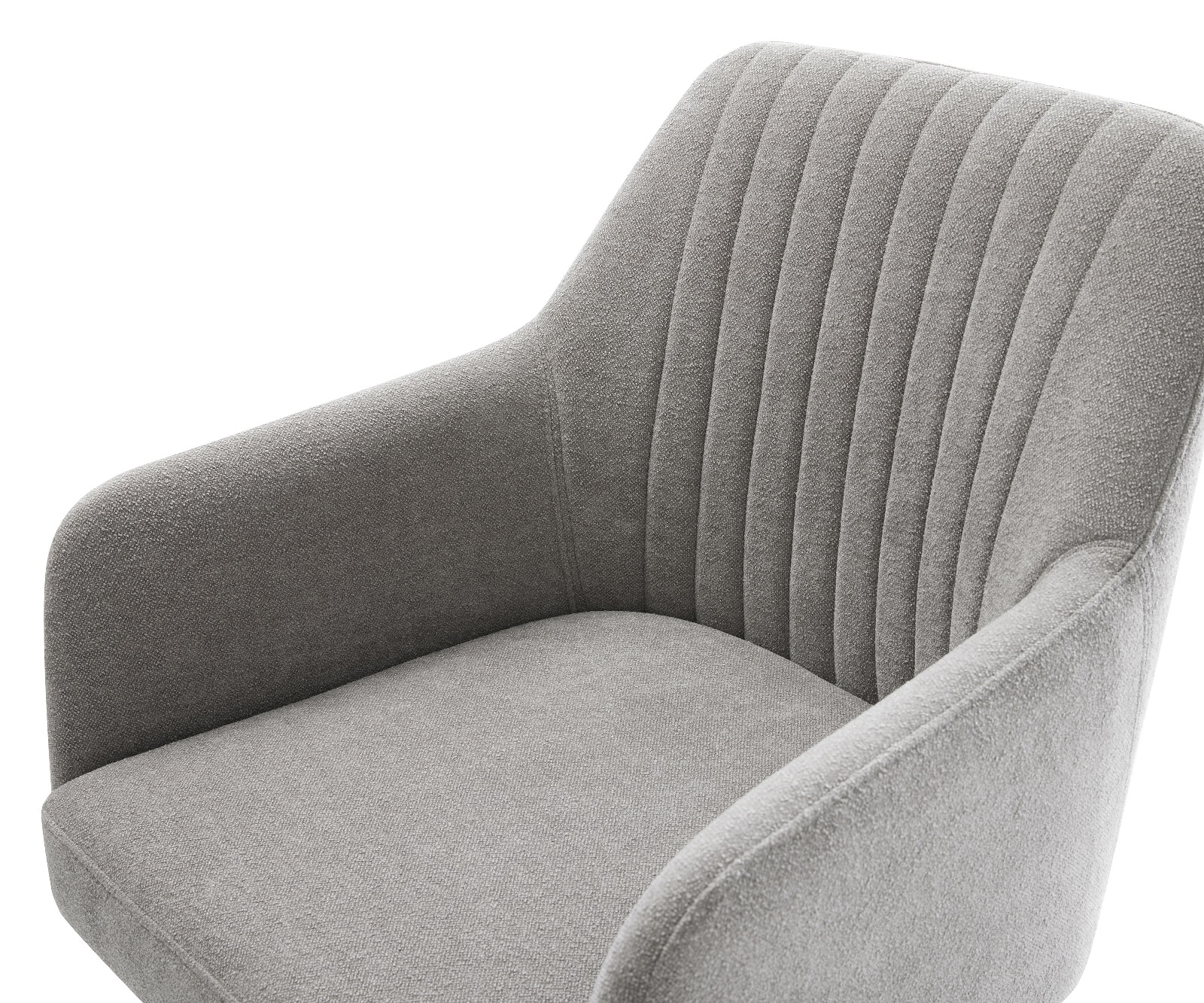 Drehstuhl Greg-Flex Strukturstoff Soft Grau Kreuzgestell breit Weiß 360° drehbar Wippfunktion Taschenfederkern 4