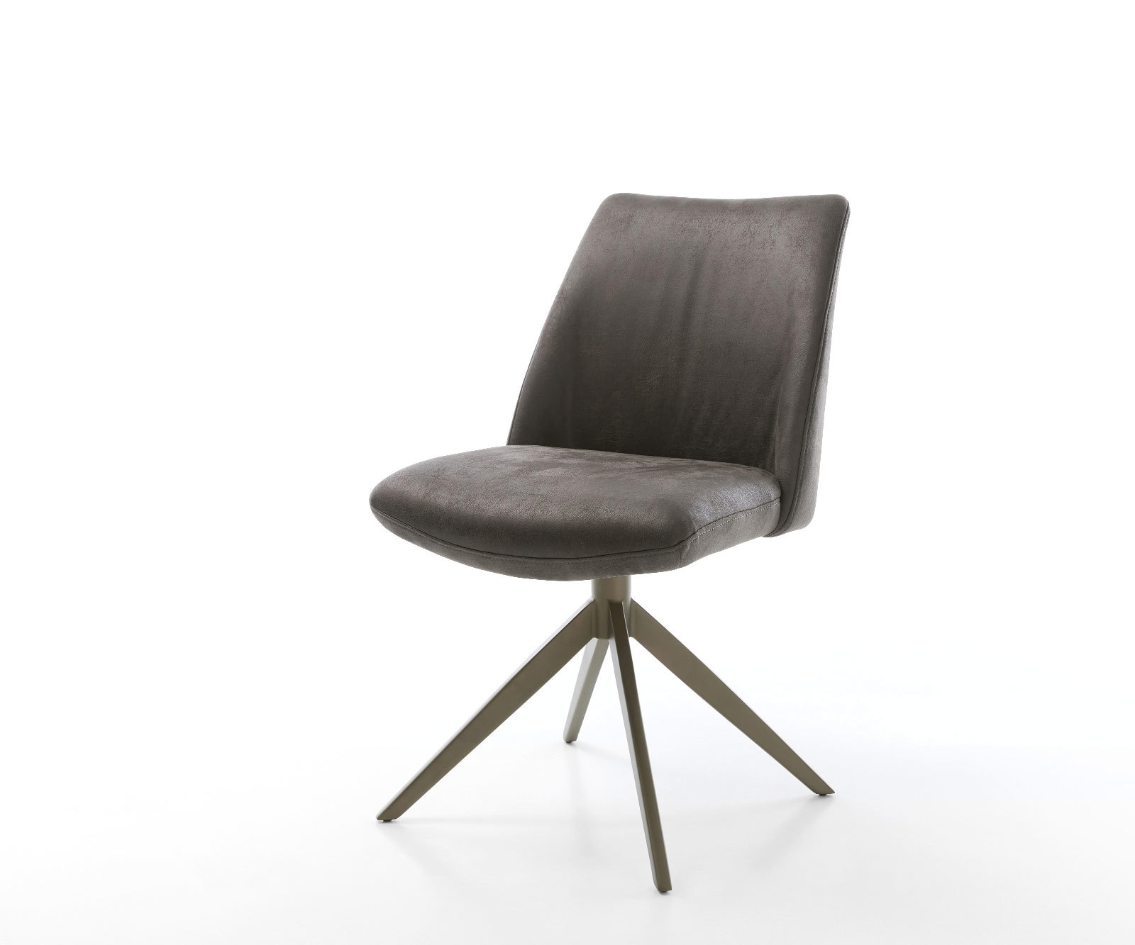 Drehstuhl Elso-Flex Mikrofaser Anthrazit Vintage Kreuzgestell breit Effektfinish Titan 360° drehbar Wippfunktion Taschenfederkern
