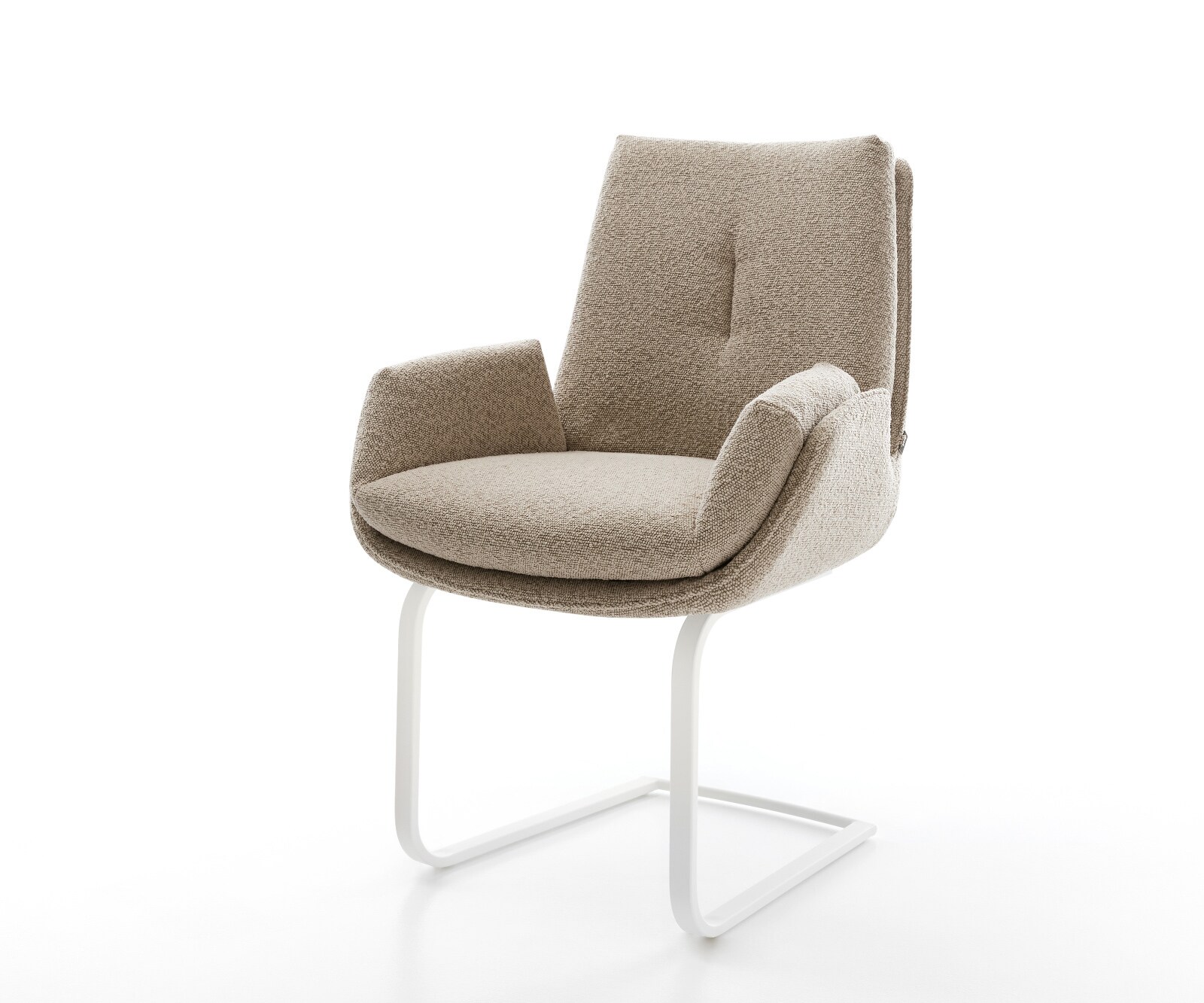 Freischwinger Clea-Flex Bouclé Schlamm Freischwinger flach Weiß