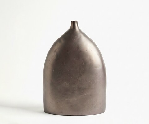 Vase Ogiva B39 x T18 x H51 cm Aluminium Hämatit Gegossen