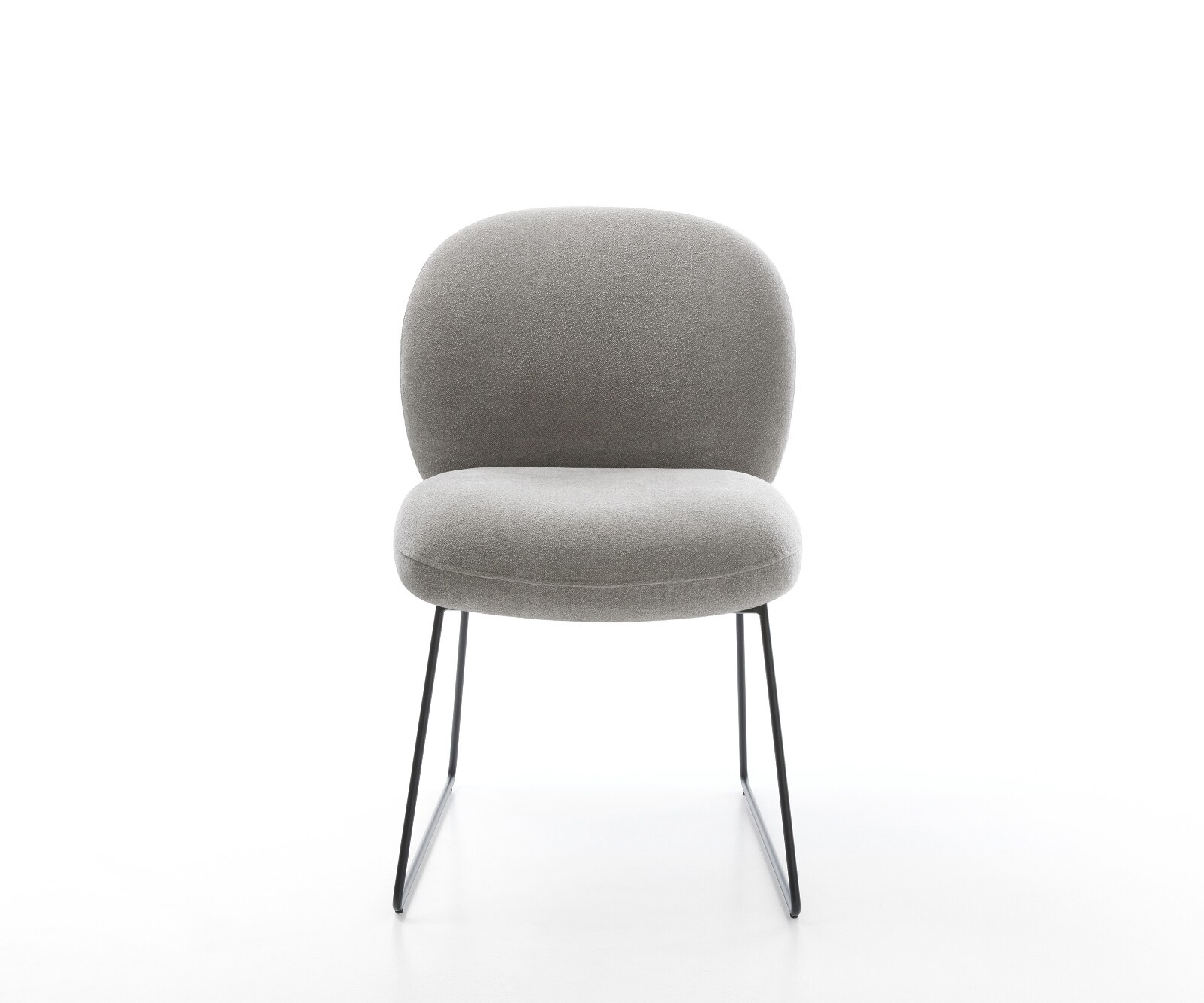 Esszimmerstuhl Nube-Flex Strukturstoff Soft Grau Kufengestell Schwarz Taschenfederkern 2