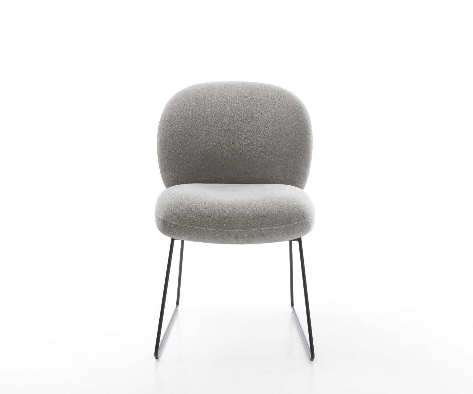 Esszimmerstuhl Nube-Flex Strukturstoff Soft Grau Kufengestell Schwarz Taschenfederkern 2