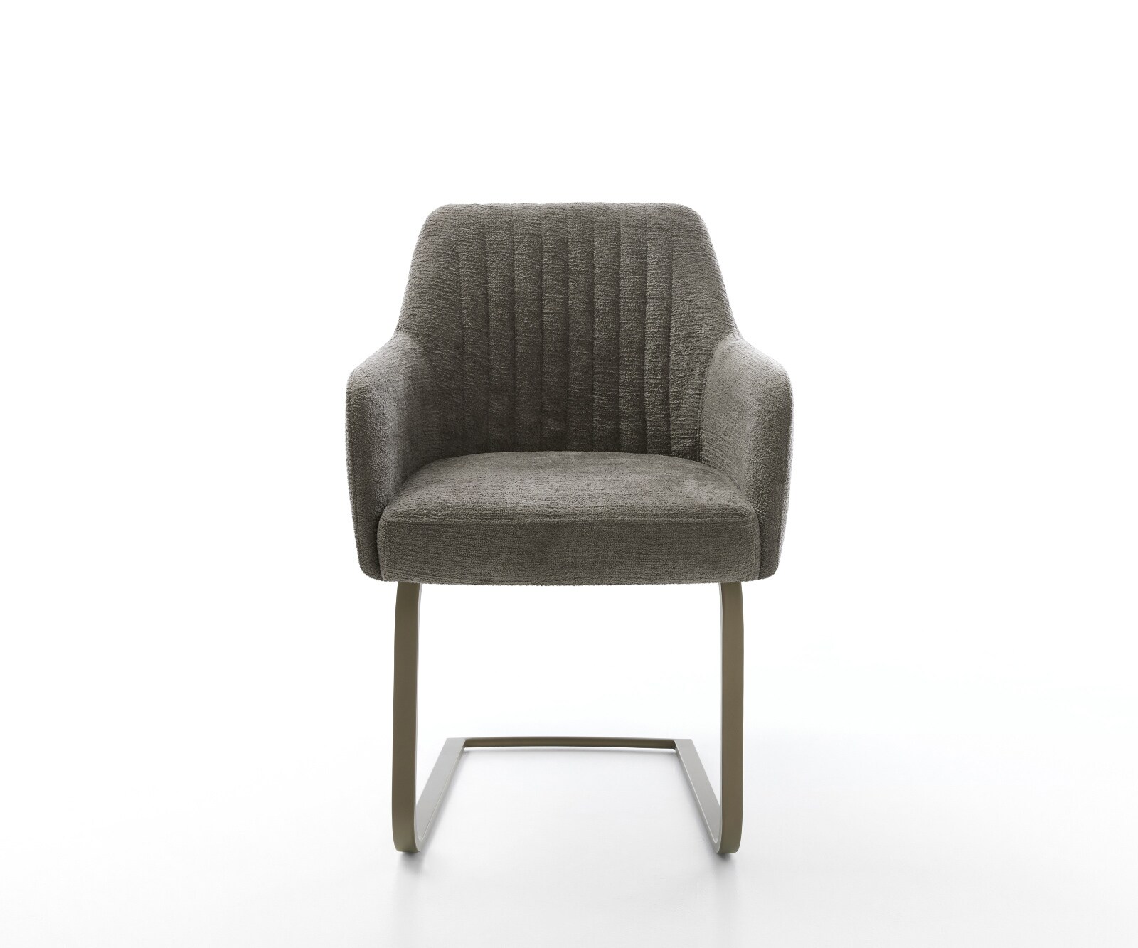 Freischwinger Greg-Flex Bouclé Soft Schlamm Freischwinger flach Effektfinish Titan Taschenfederkern 2