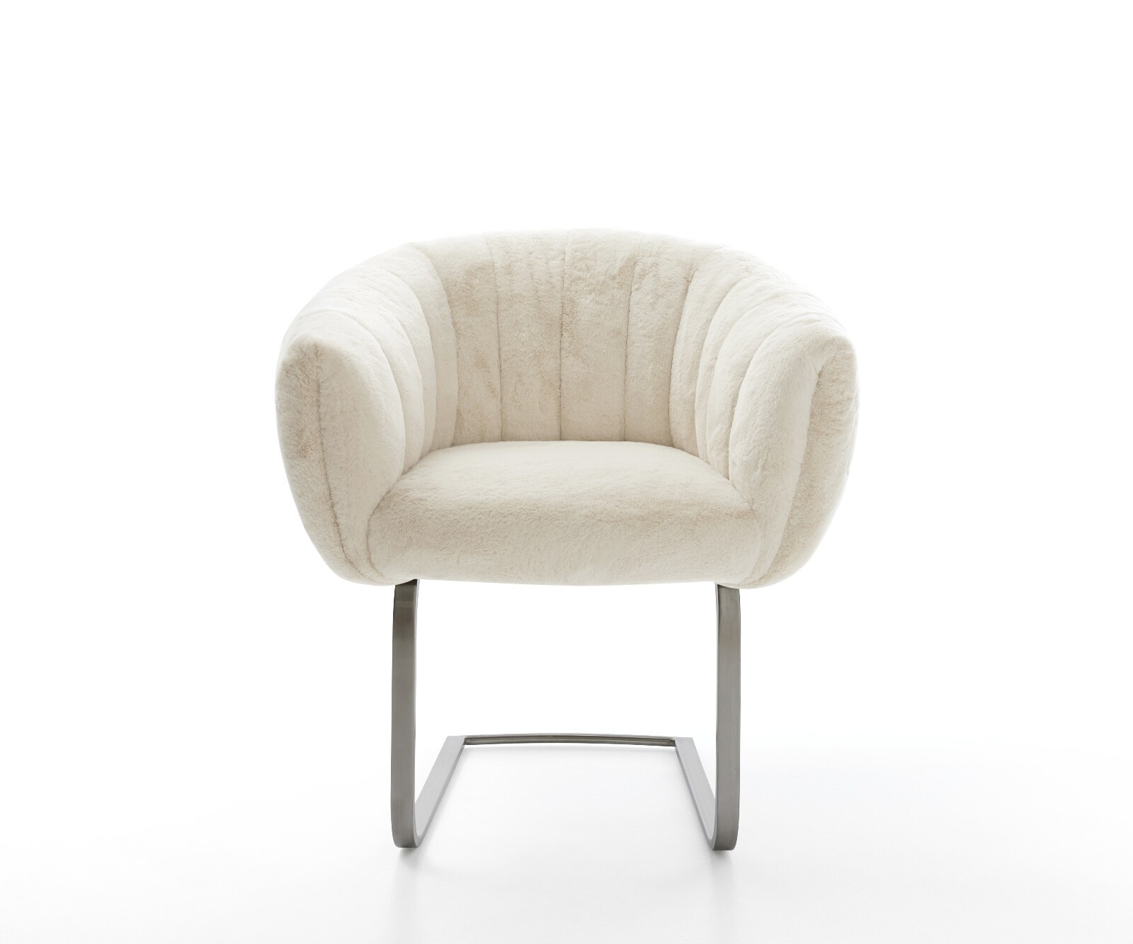 Freischwinger Jada-Flex Plüsch Creme-Weiß Freischwinger flach Graphit Taschenfederkern 1