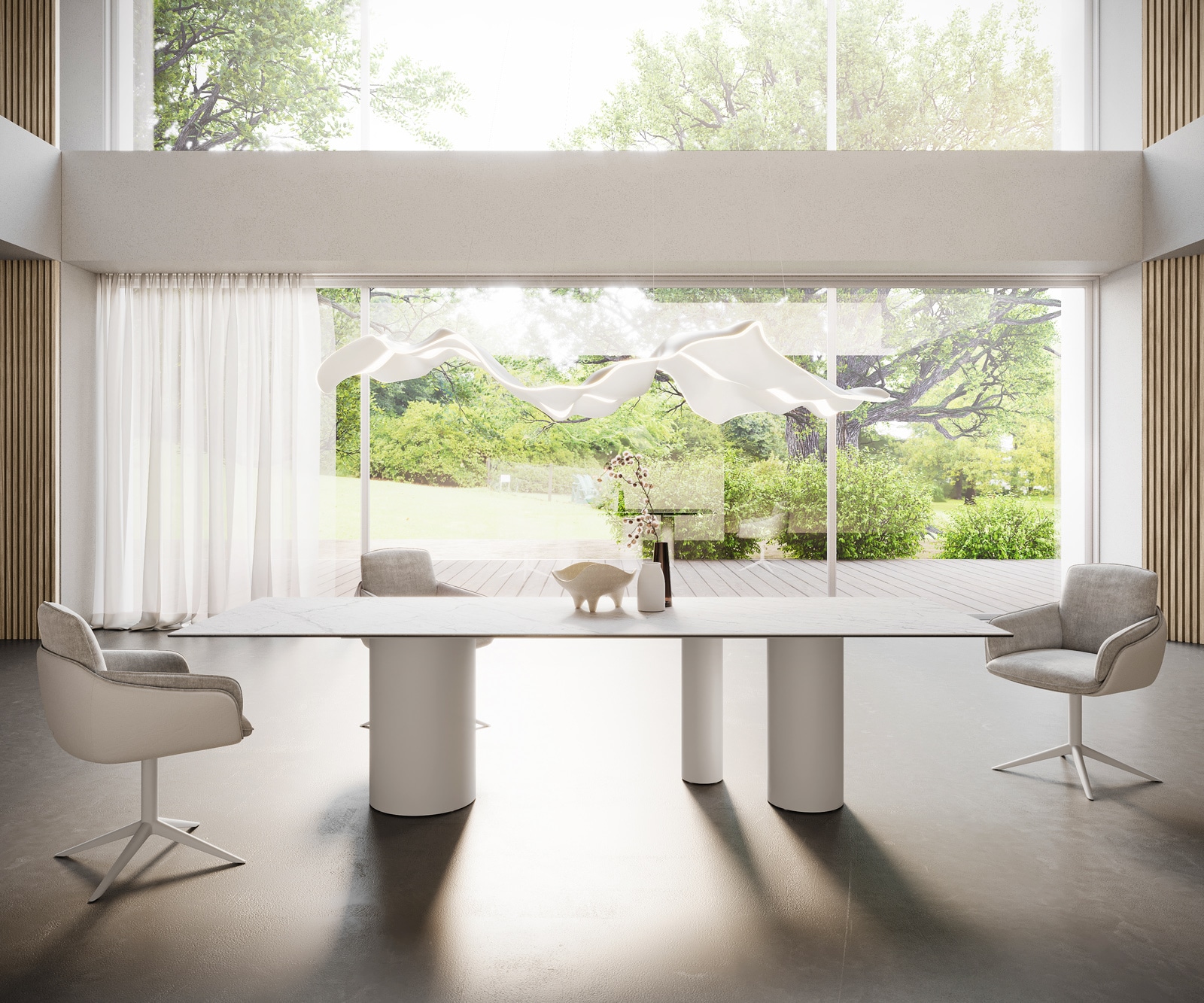 Esstisch Edge 300x100 Keramik Laminam®Statuarietto Weiß Troa Metall Weiß 3 Esstisch Edge 300x100 Keramik Laminam®Statuarietto Weiß Troa Metall Weiß 3