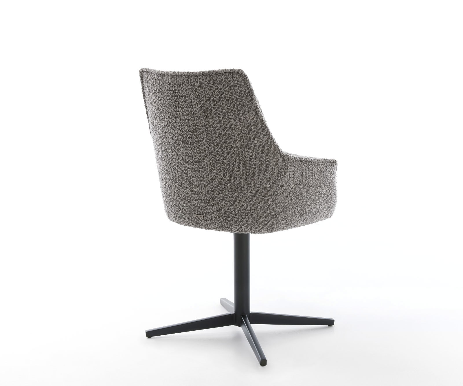 Drehstuhl Alja-Flex mit Armlehnen Bouclé Silbergrau Fußkreuz Schwarz 360° drehbar Taschenfederkern 4 Drehstuhl Alja-Flex mit Armlehnen Bouclé Silbergrau Fußkreuz Schwarz 360° drehbar Taschenfederkern 4