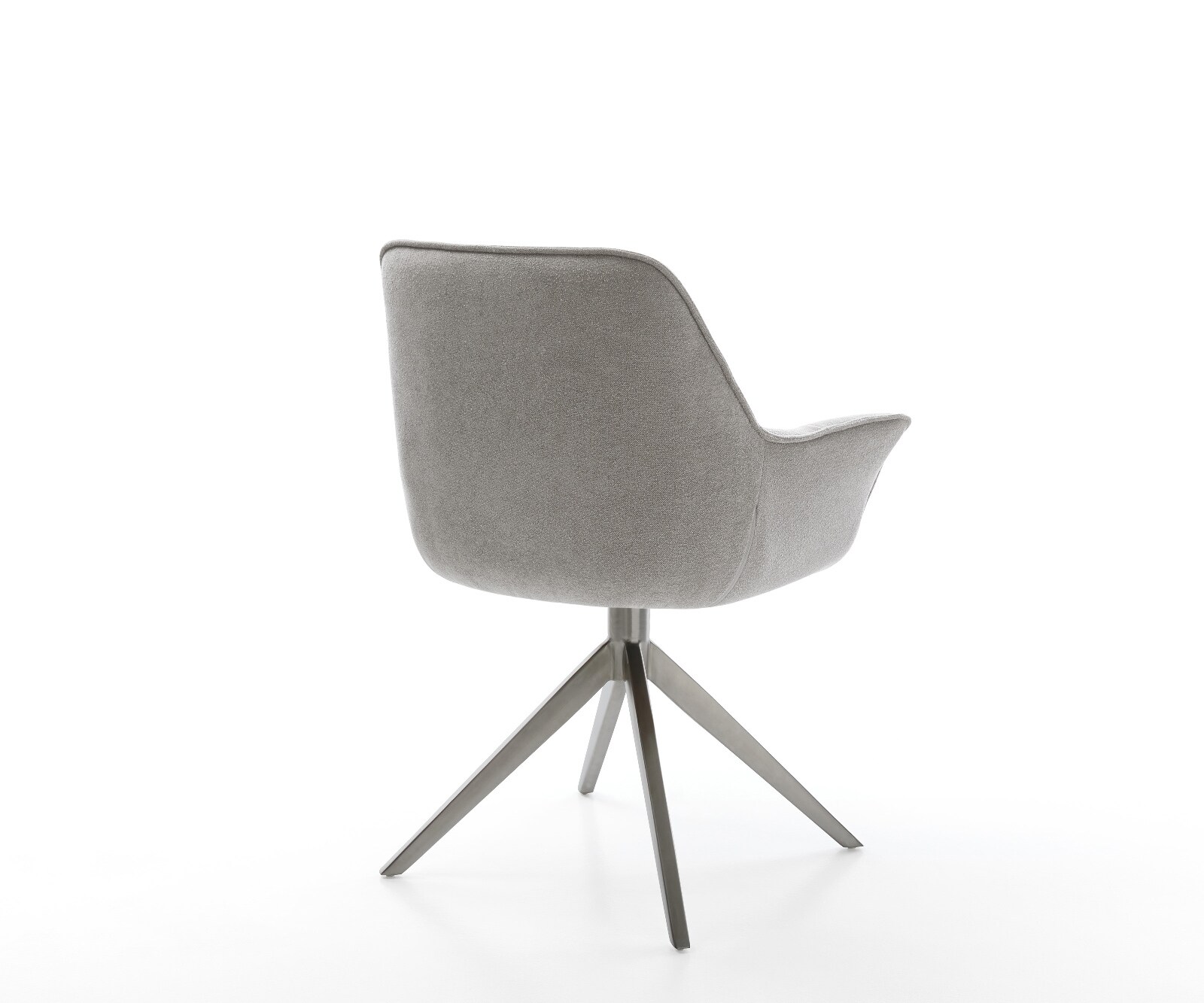 Drehstuhl Kaira-Flex Strukturstoff Soft Grau Kreuzgestell breit Graphit 360° drehbar Wippfunktion 5