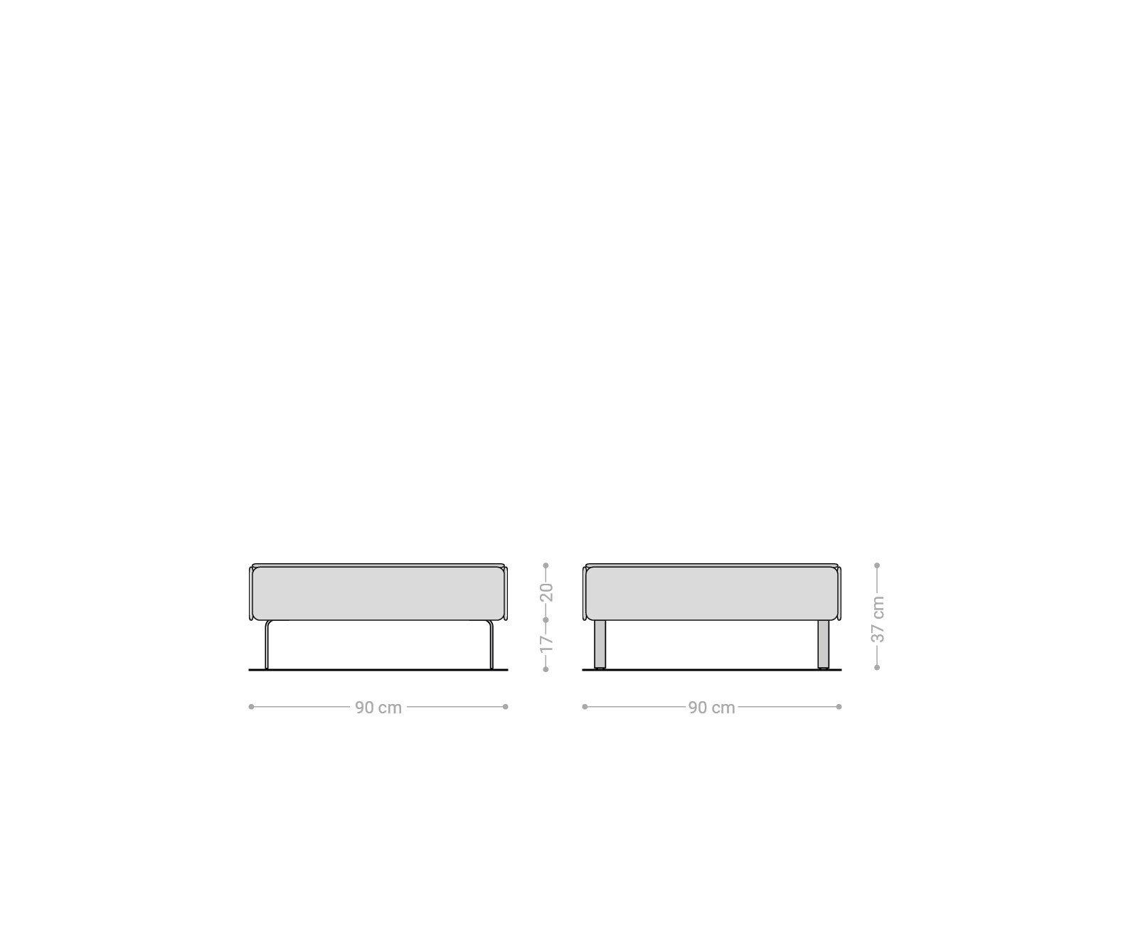 Couchtisch Shavani 90x90 cm Akazie Natur 2 Türen L-Fuß Metall Schwarz 6