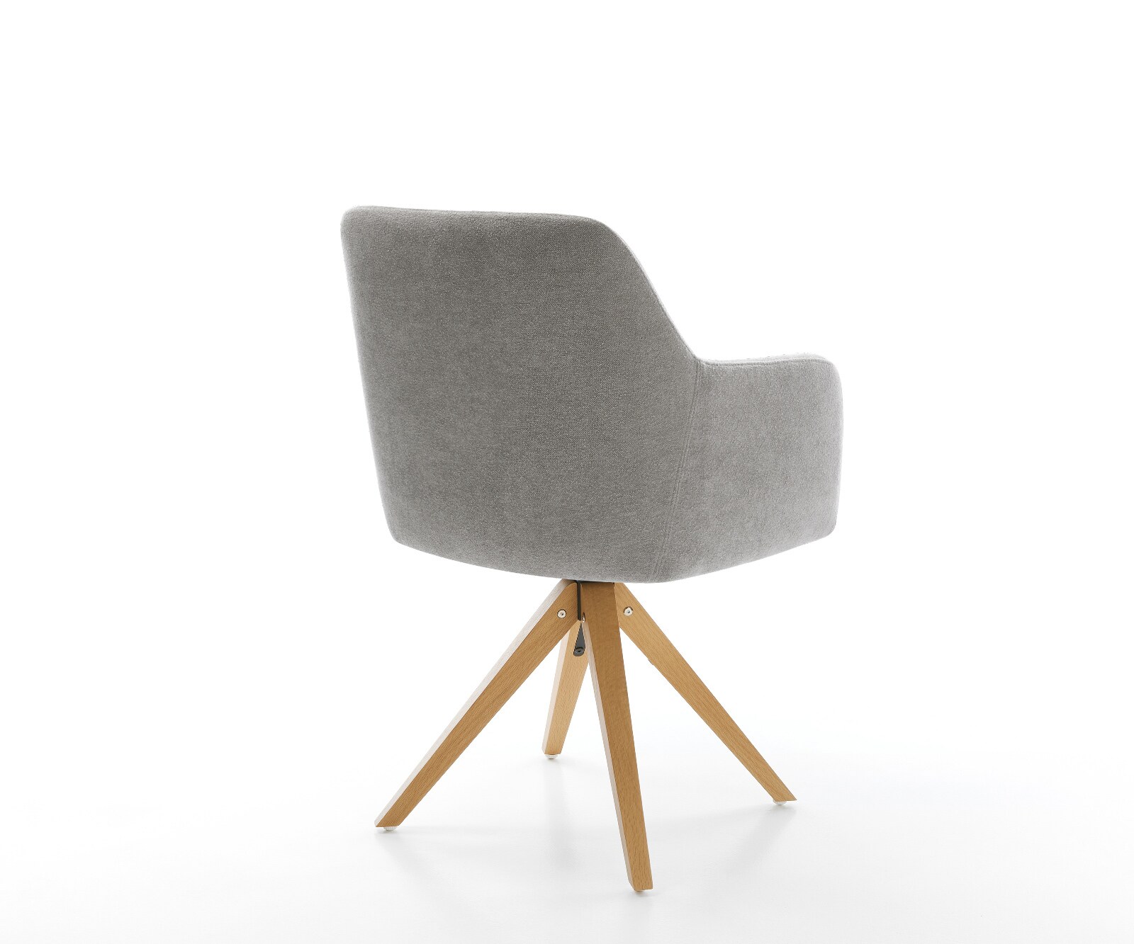 Drehstuhl Greg-Flex Strukturstoff Soft Grau Holzgestell kantig Natur 360° drehbar Taschenfederkern 4