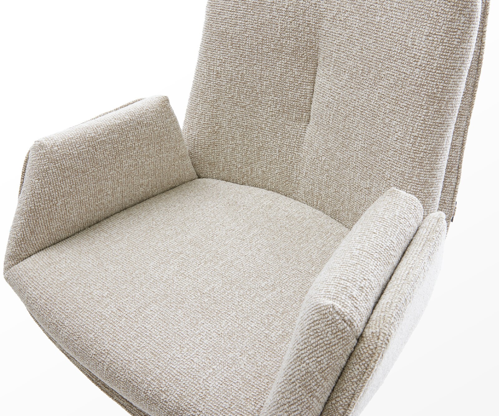 Barstuhl Clea-Flex Webstoff Soft Beige Drehfuß höhenverstellbar Metall Schwarz 4