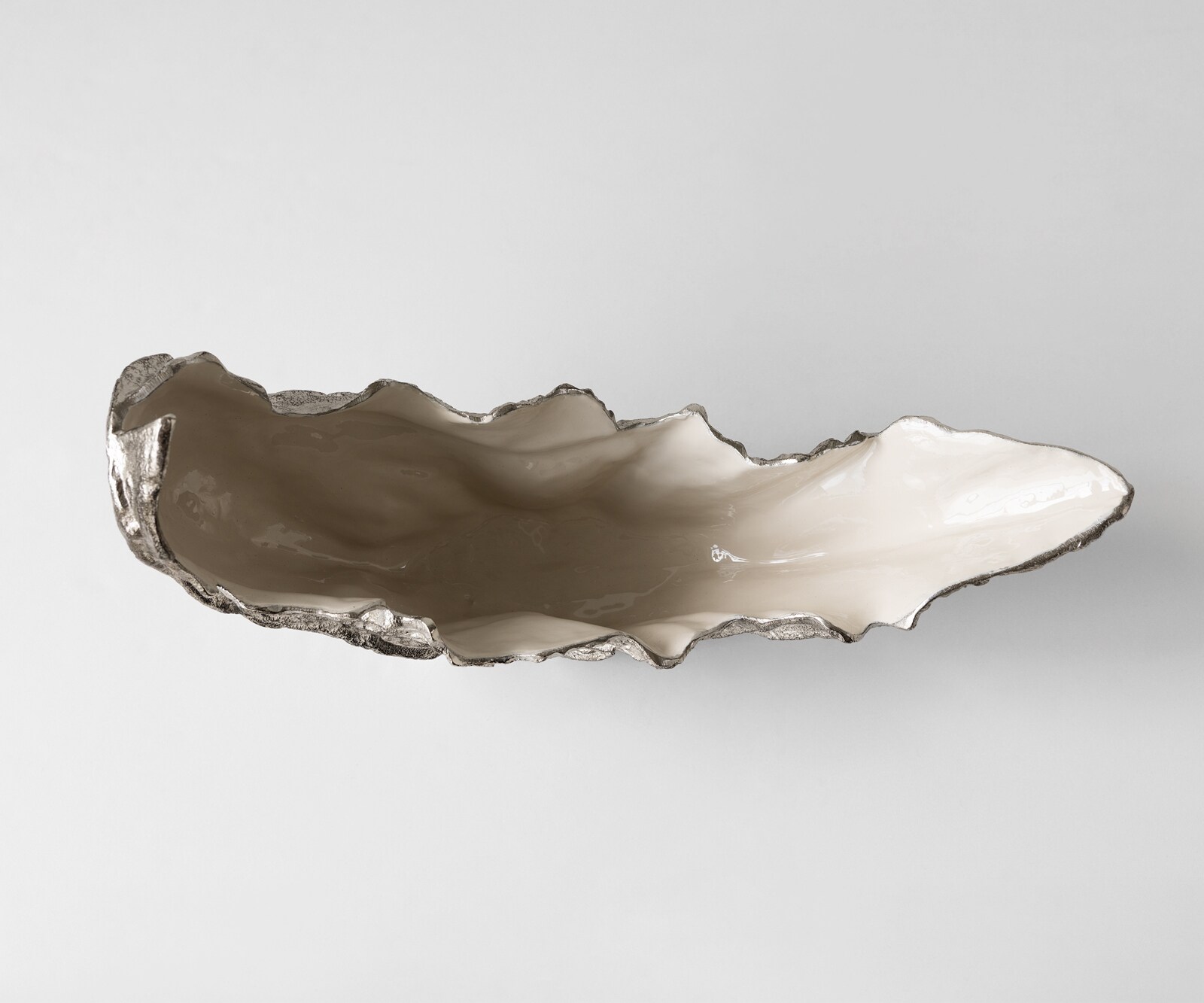 Schale Maris B52 x T15 x H28 cm Aluminium Platin Opal Handgemacht 3