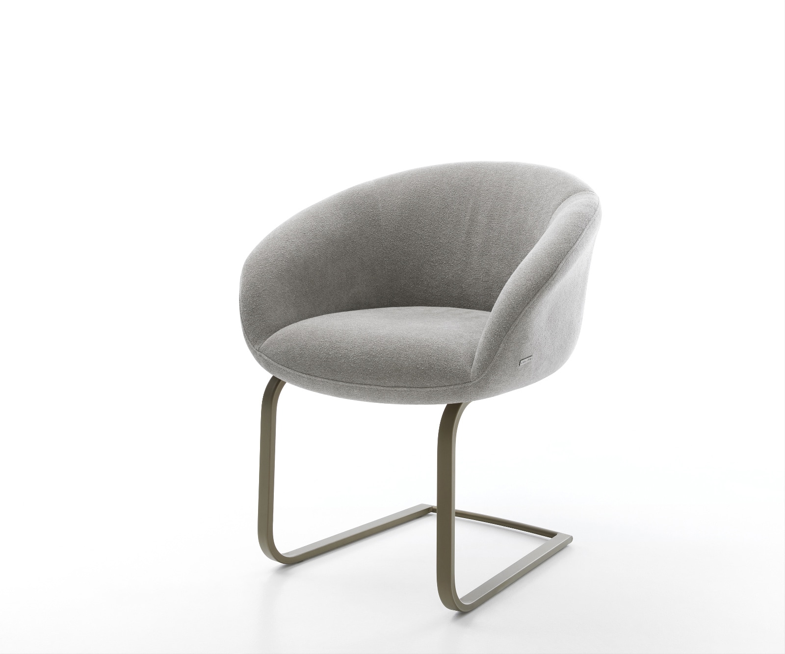 Freischwinger Vinka-Flex mit Armlehnen Strukturstoff Soft Grau Freischwinger flach Effektfinish Titan Taschenfederkern