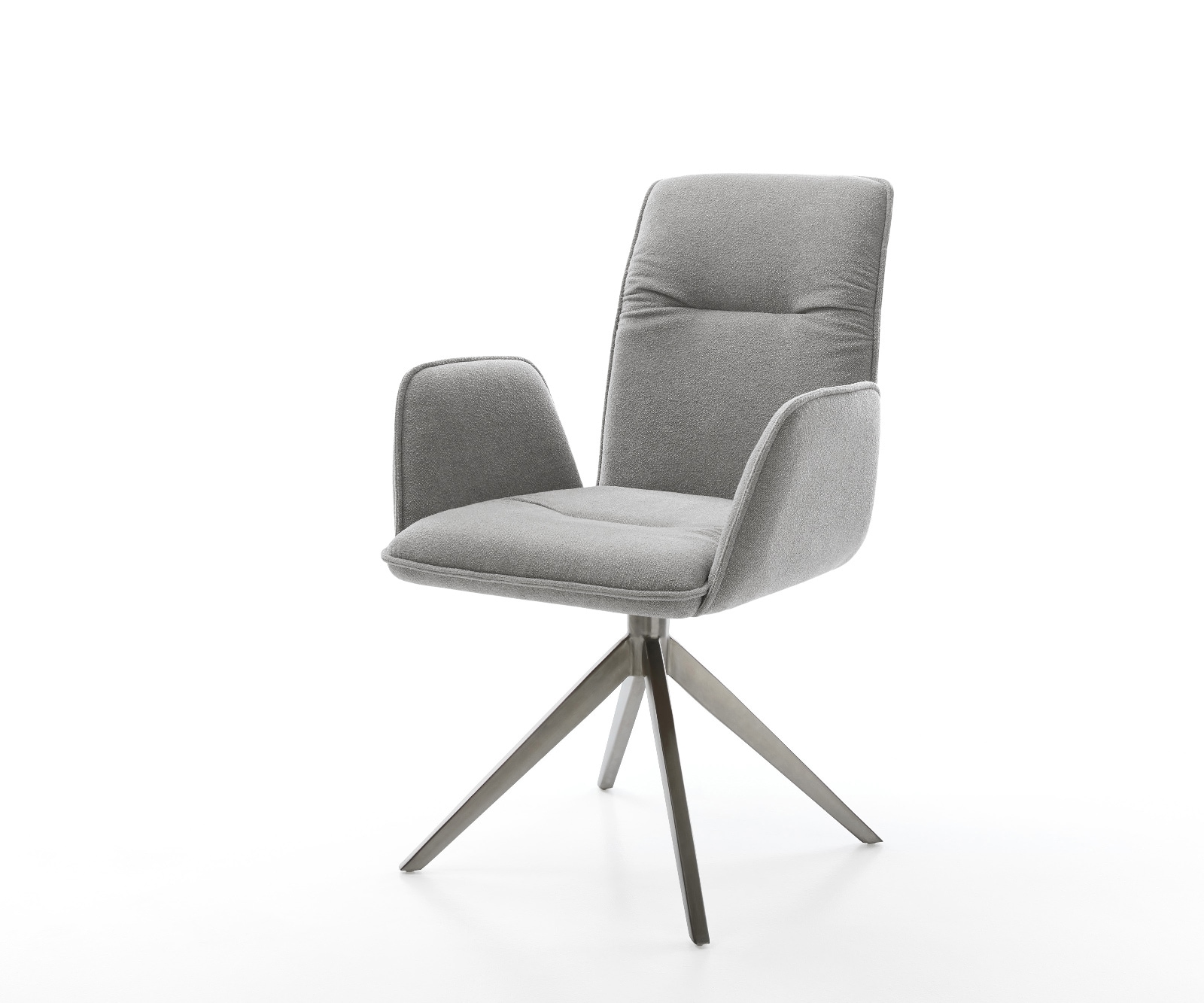 Drehstuhl Vinja-Flex Strukturstoff Soft Grau Kreuzgestell breit Graphit 360° drehbar Wippfunktion