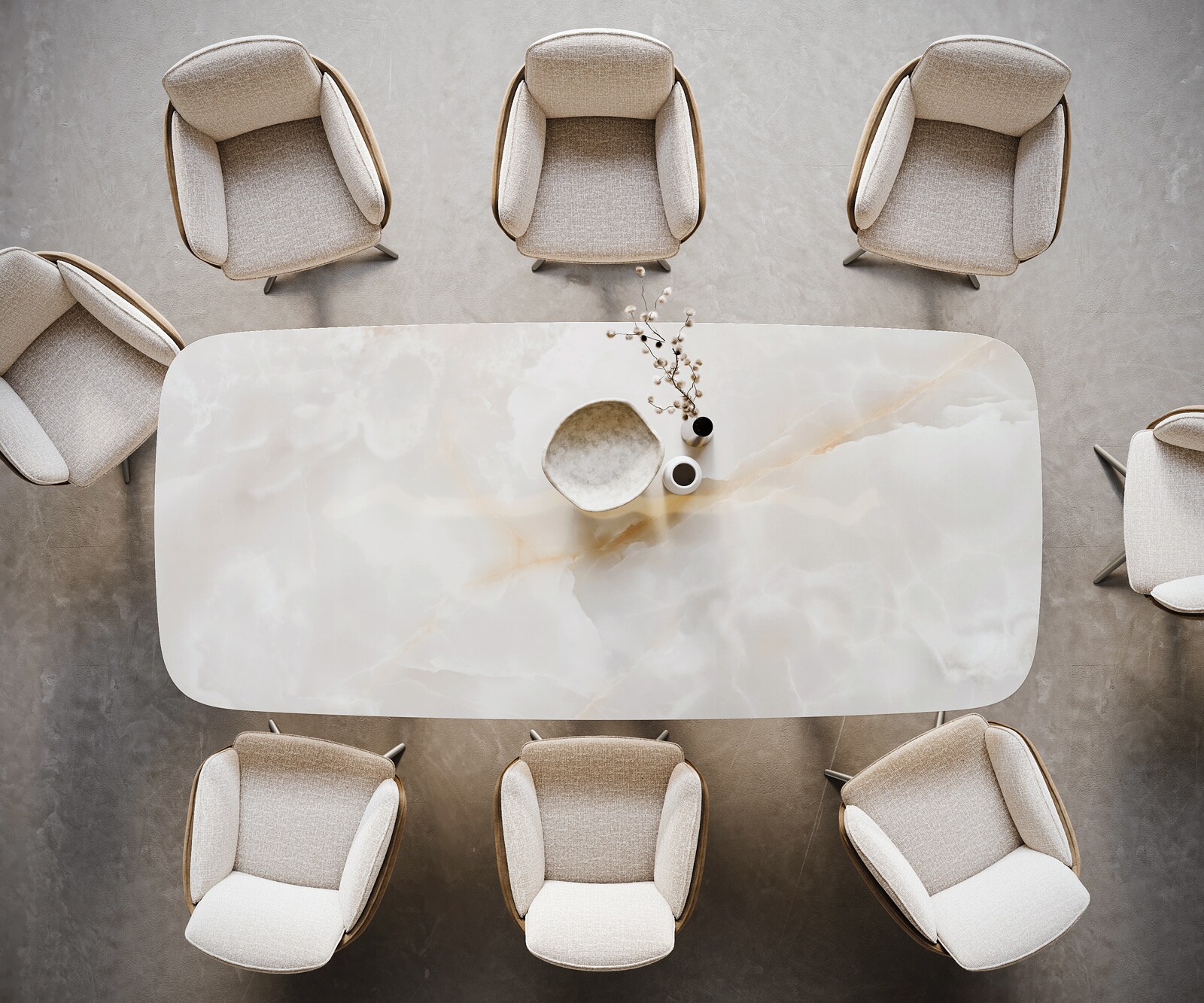 Esstisch Edge Boot 270x120 cm Keramik Iris FMG Onice Grigio Cono Metallic Silber 5