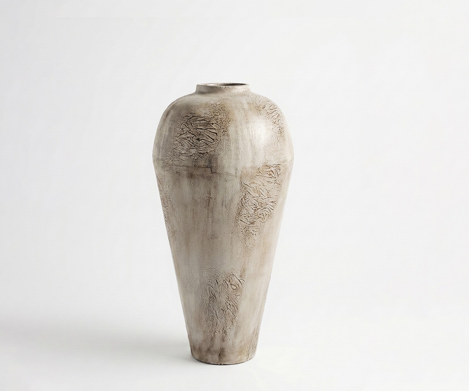 Vase Minoa B41 x T41 x H86 cm Metall Ivory Terra Handgemacht