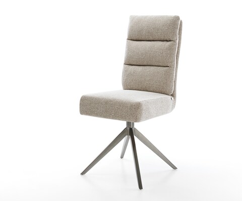 Drehstuhl Pela-Flex Webstoff Soft Beige Kreuzgestell breit Graphit 360° drehbar Wippfunktion Taschenfederkern