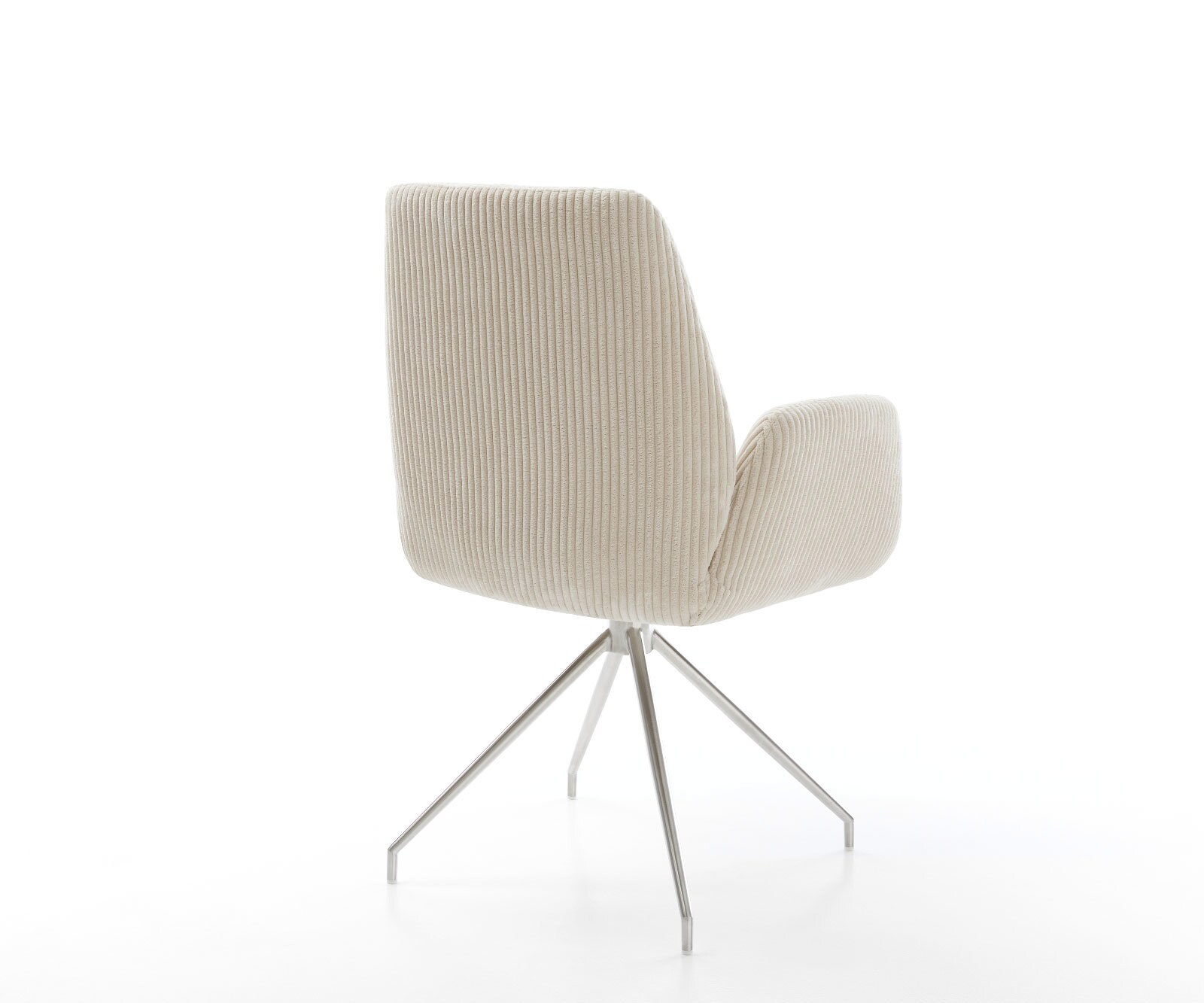 Esszimmerstuhl Zoa-Flex Cord Beige Kreuzgestell konisch Edelstahl Taschenfederkern 4