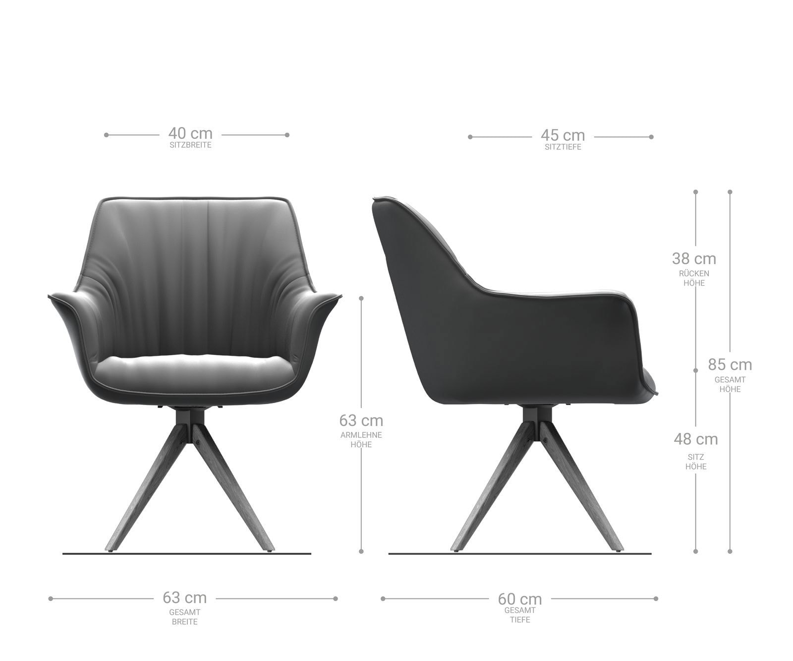 Esszimmerstuhl Keila-Flex mit Armlehnen Echt-Leder Schwarz Holzgestell kantig Natur 1 Esszimmerstuhl Keila-Flex mit Armlehnen Echt-Leder Schwarz Holzgestell kantig Natur 1