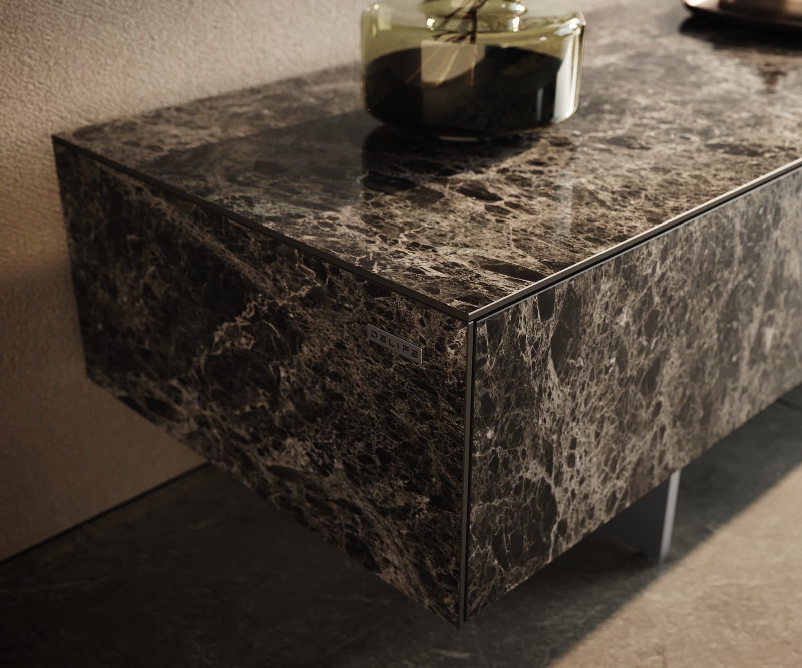 Lowboard Cuor 200 cm Keramik Emperador Extra Lucidato Dunkelbraun 1 Klappe 1 Schubfach Fuß Schwebeoptik Edelstahl 5 Lowboard Cuor 200 cm Keramik Emperador Extra Lucidato Dunkelbraun 1 Klappe 1 Schubfach Fuß Schwebeoptik Edelstahl 5