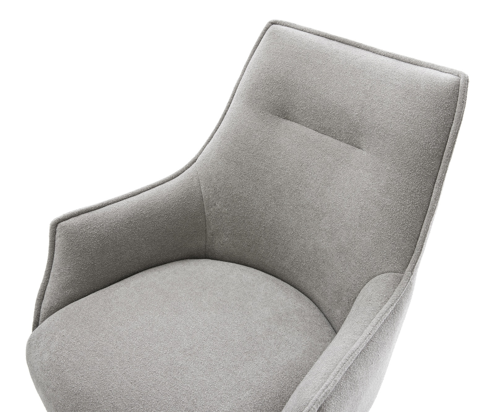 Drehstuhl Alja-Flex mit Armlehnen Strukturstoff Soft Grau Kreuzgestell breit Weiß 360° drehbar Wippfunktion Taschenfederkern 4