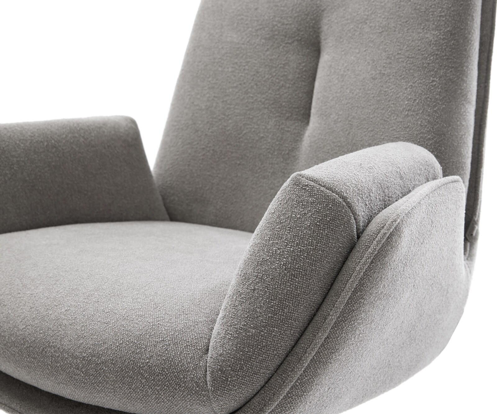 Drehstuhl Clea-Flex Strukturstoff Soft Grau Kreuzgestell breit Graphit 360° drehbar Wippfunktion 4