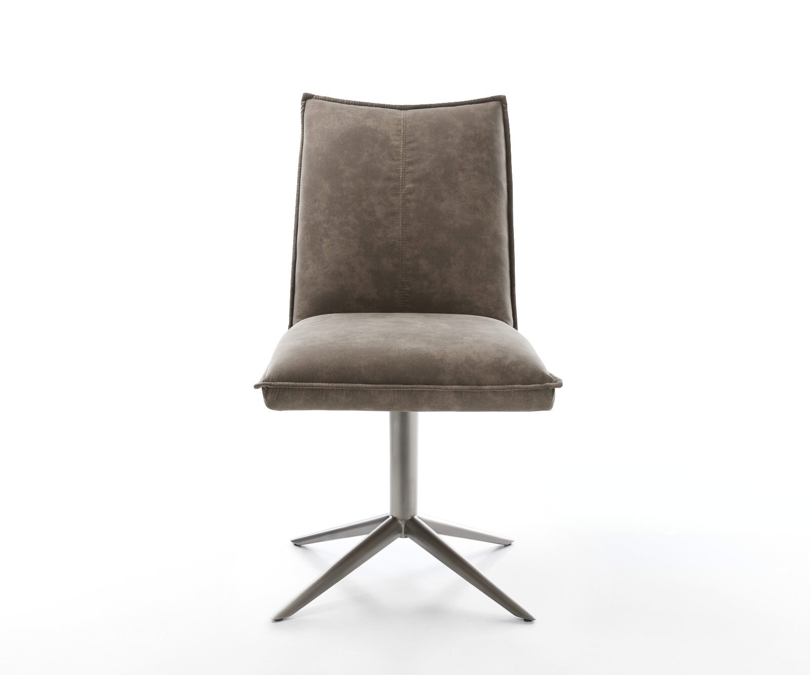 Drehstuhl Lelio-Flex Mikrofaser Taupe Vintage Fußkreuz Graphit 360° drehbar Wippfunktion Taschenfederkern 1