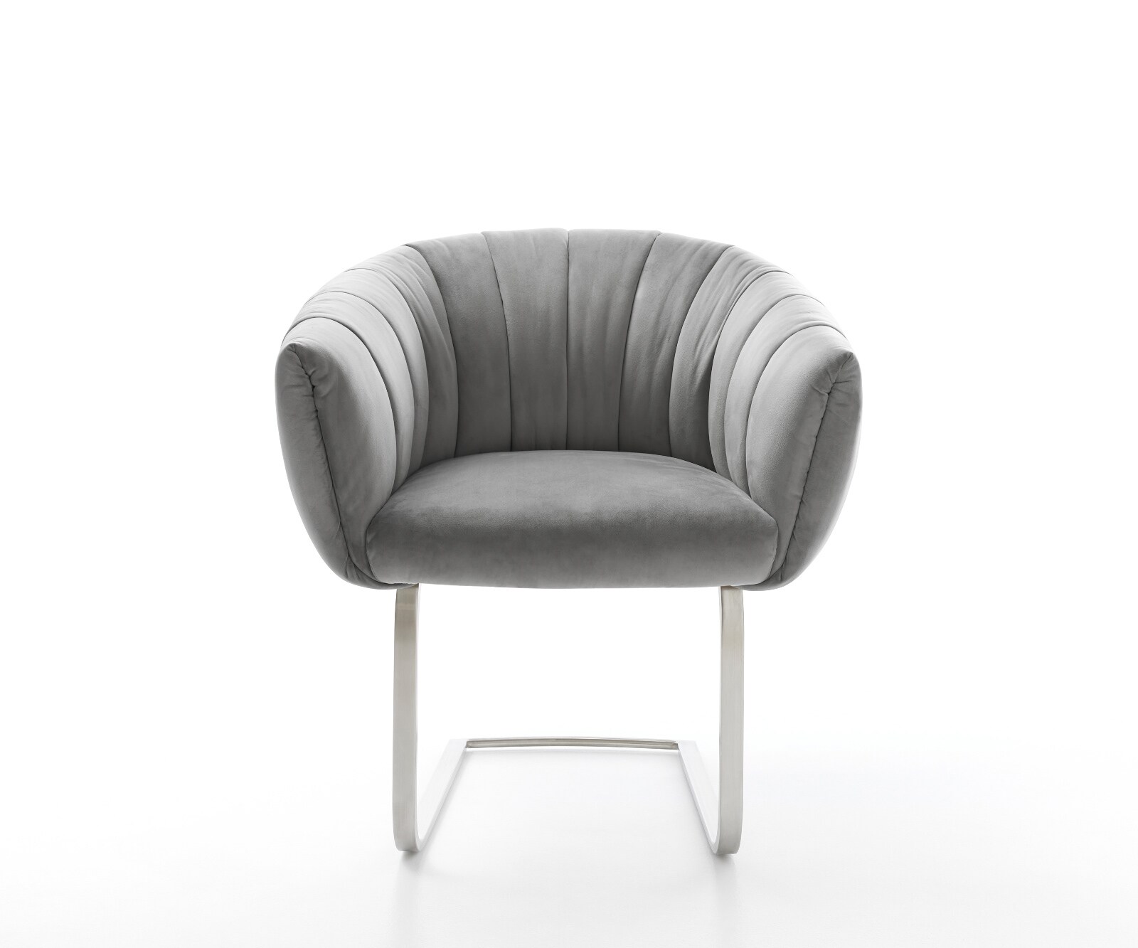 Freischwinger Jada-Flex Samt Grau Freischwinger flach Edelstahl Taschenfederkern 2